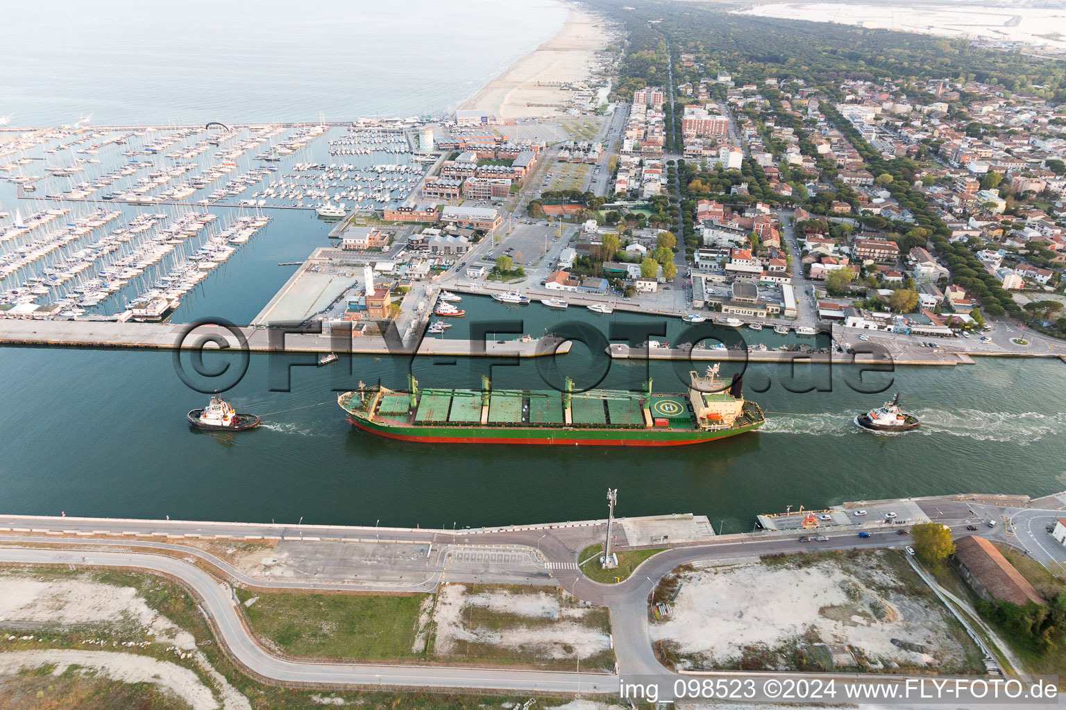 Porto Corsini in the state Emilia Romagna, Italy seen from above