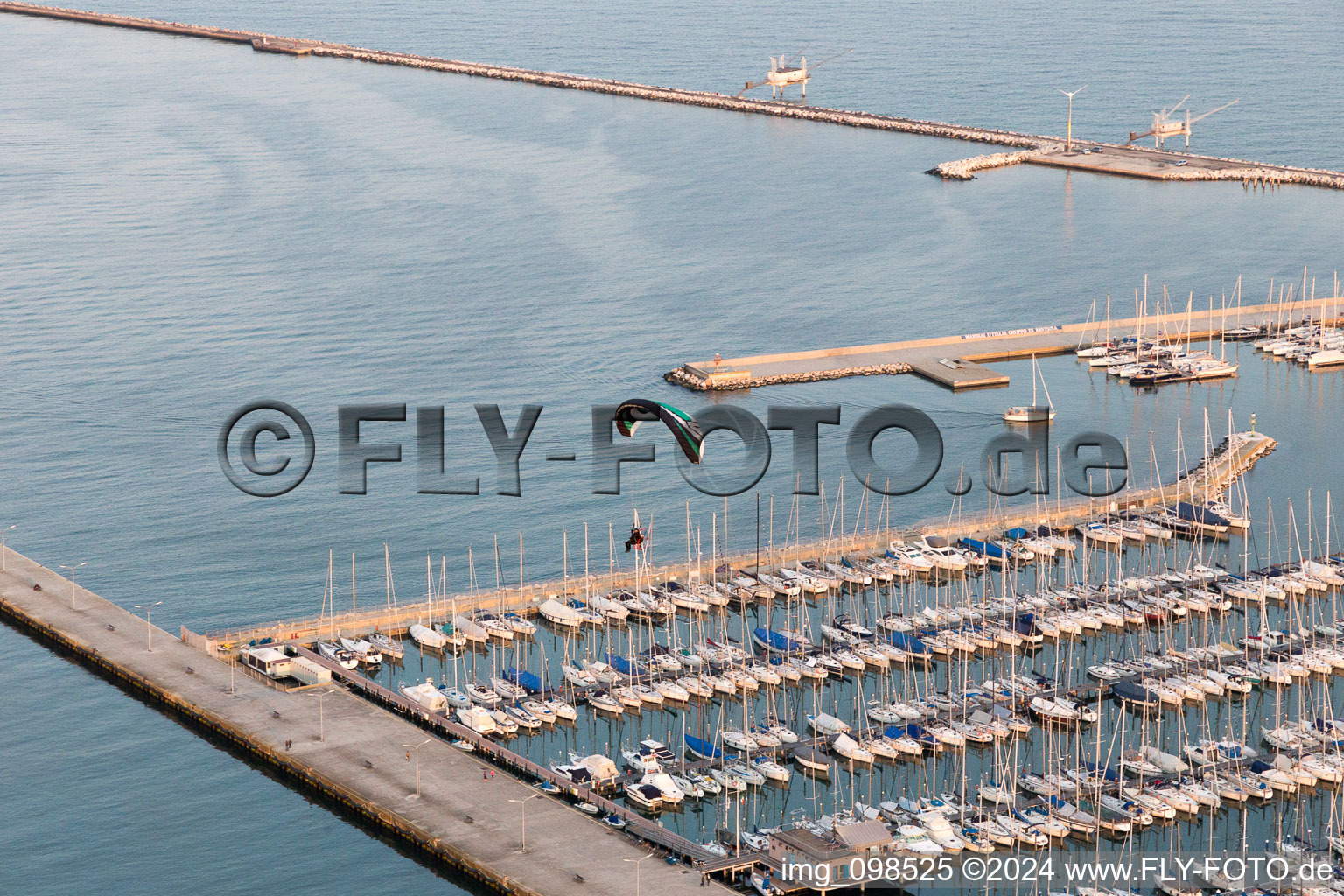 Bird's eye view of Porto Corsini in the state Emilia Romagna, Italy