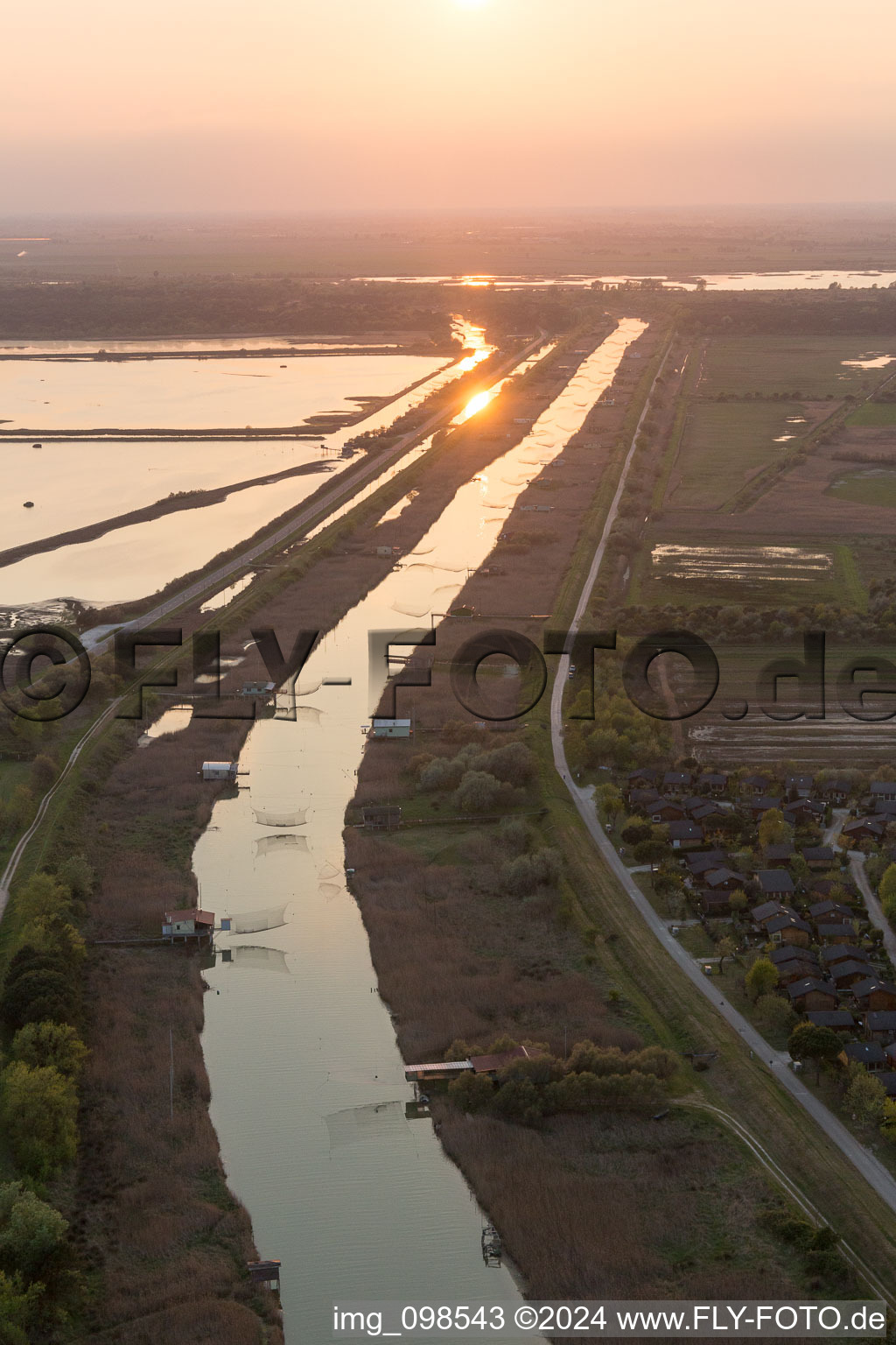 Aerial photograpy of Marina Romea in the state Emilia Romagna, Italy