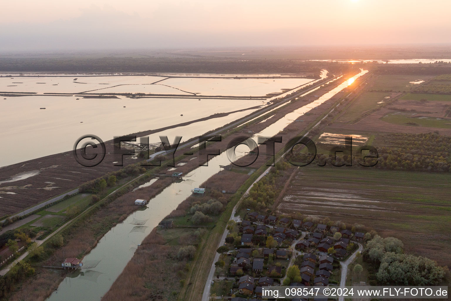 Marina Romea in the state Emilia Romagna, Italy from above