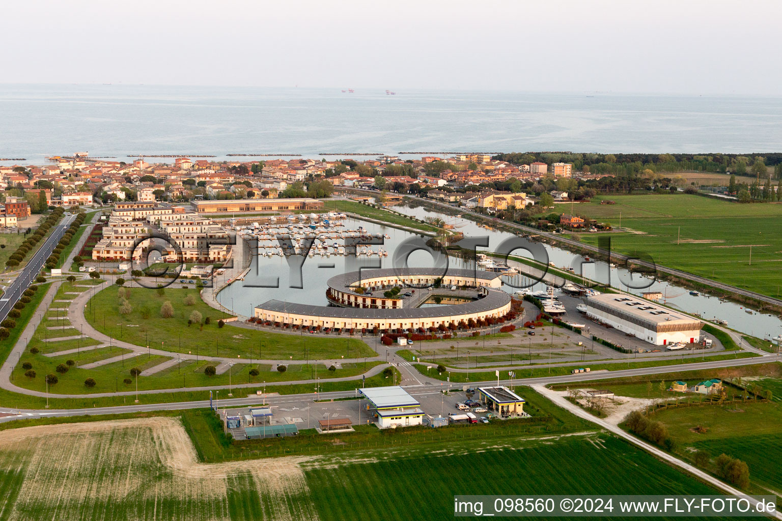 Drone recording of Casalborsetti in the state Emilia Romagna, Italy