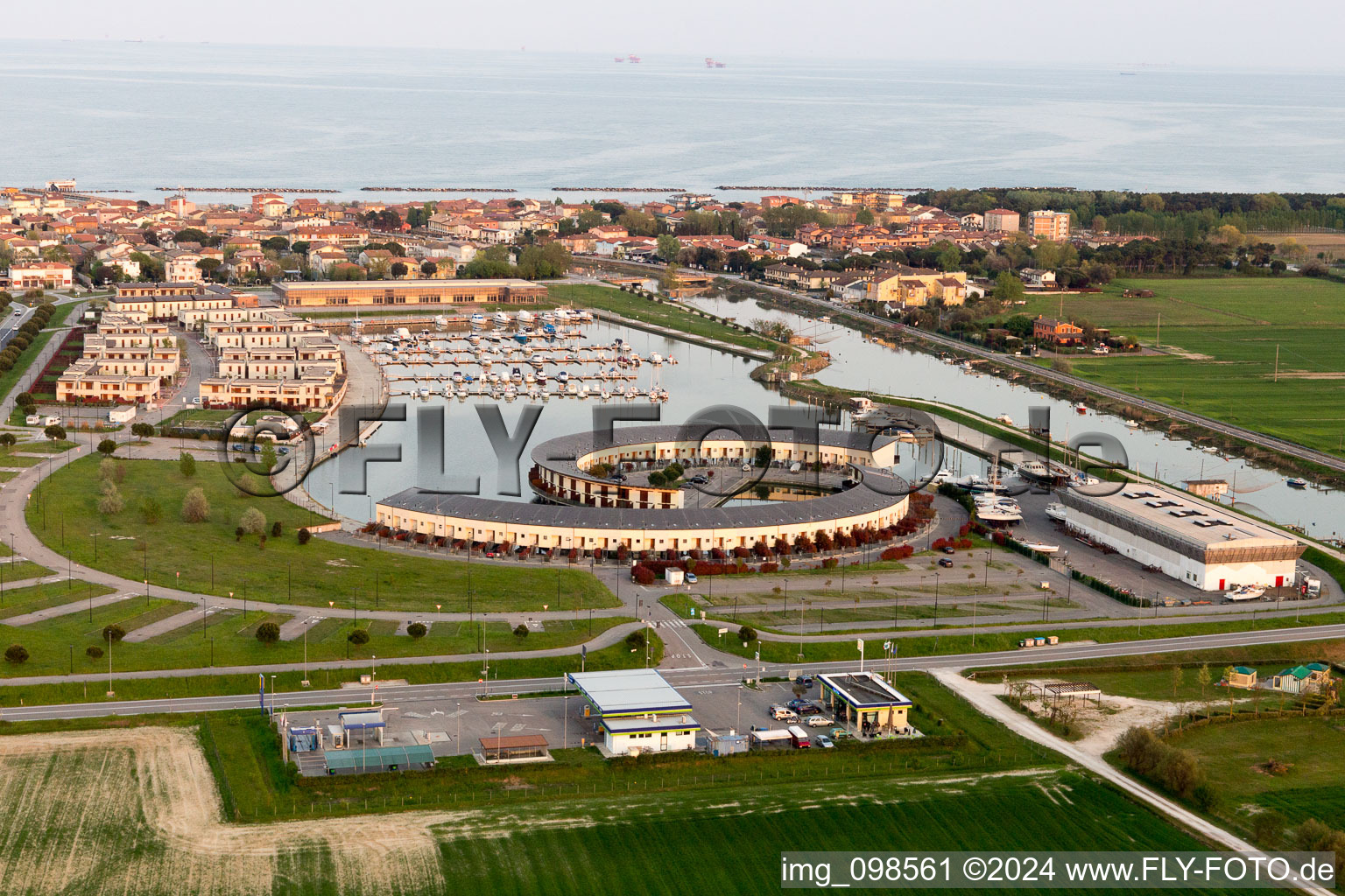 Drone image of Casalborsetti in the state Emilia Romagna, Italy