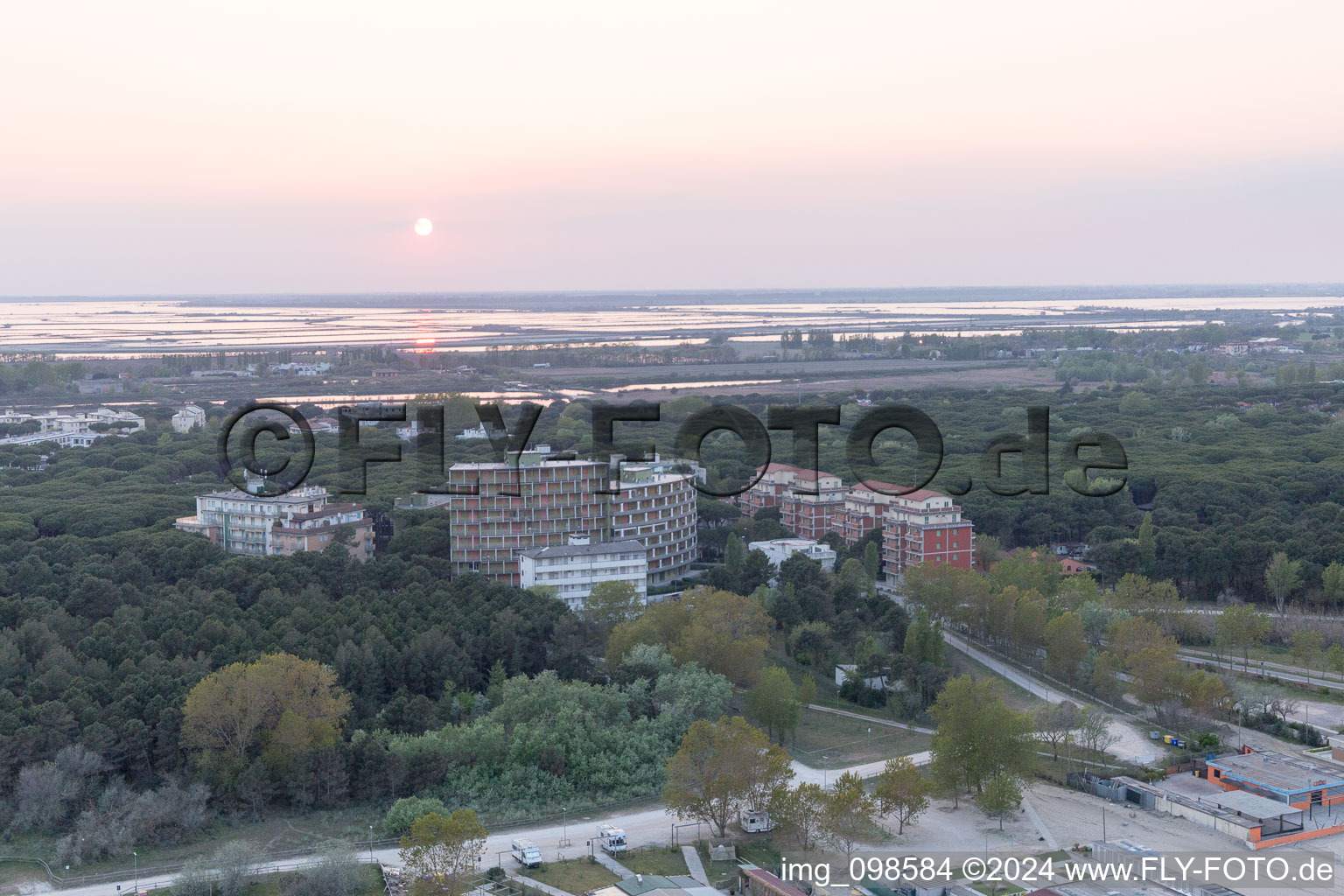 Aerial photograpy of Lido di Spina in the state Emilia Romagna, Italy