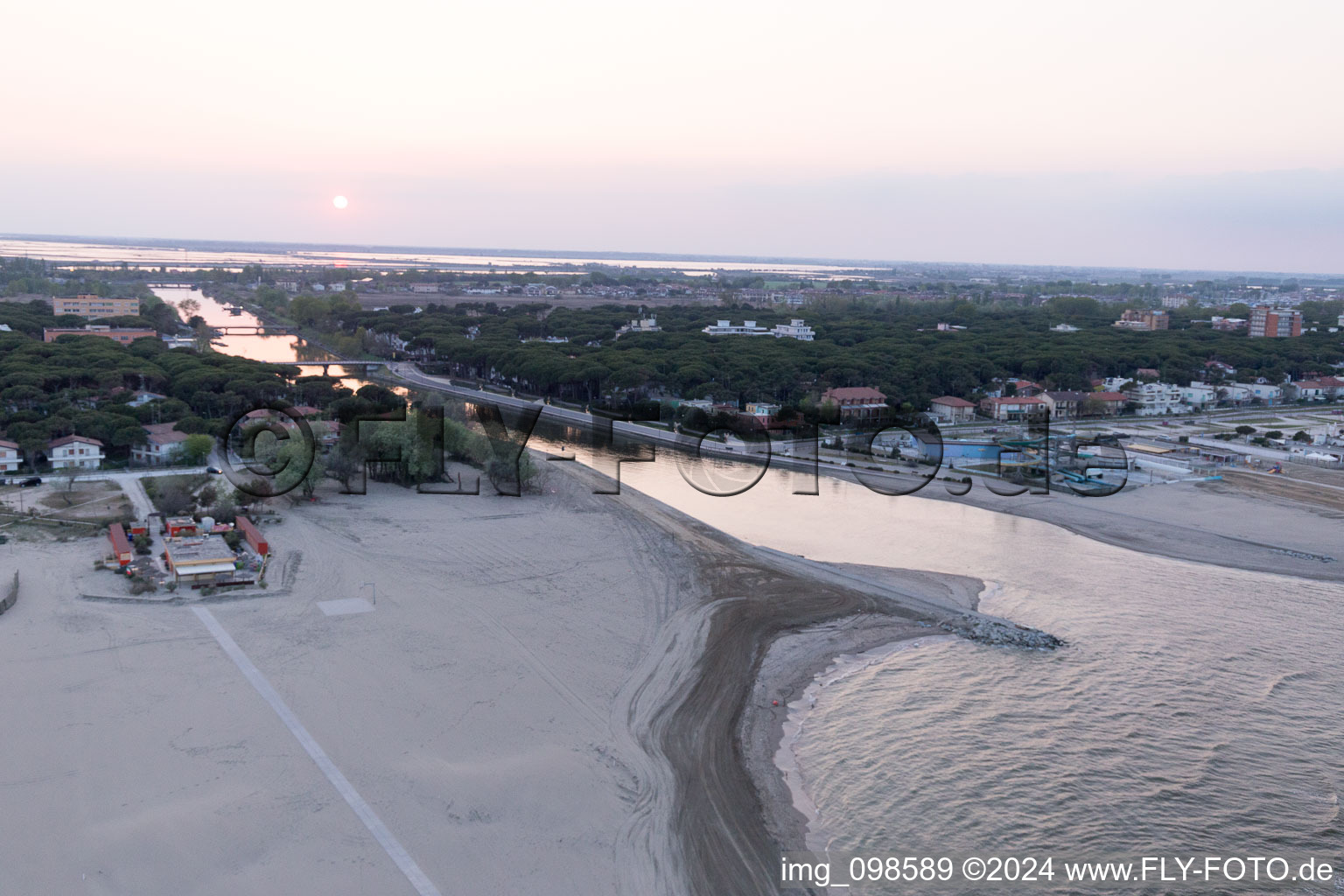 Aerial photograpy of Lido degli Estensi in the state Emilia Romagna, Italy