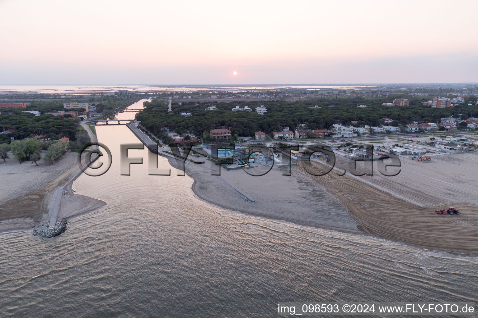 Lido degli Estensi in the state Emilia Romagna, Italy from above