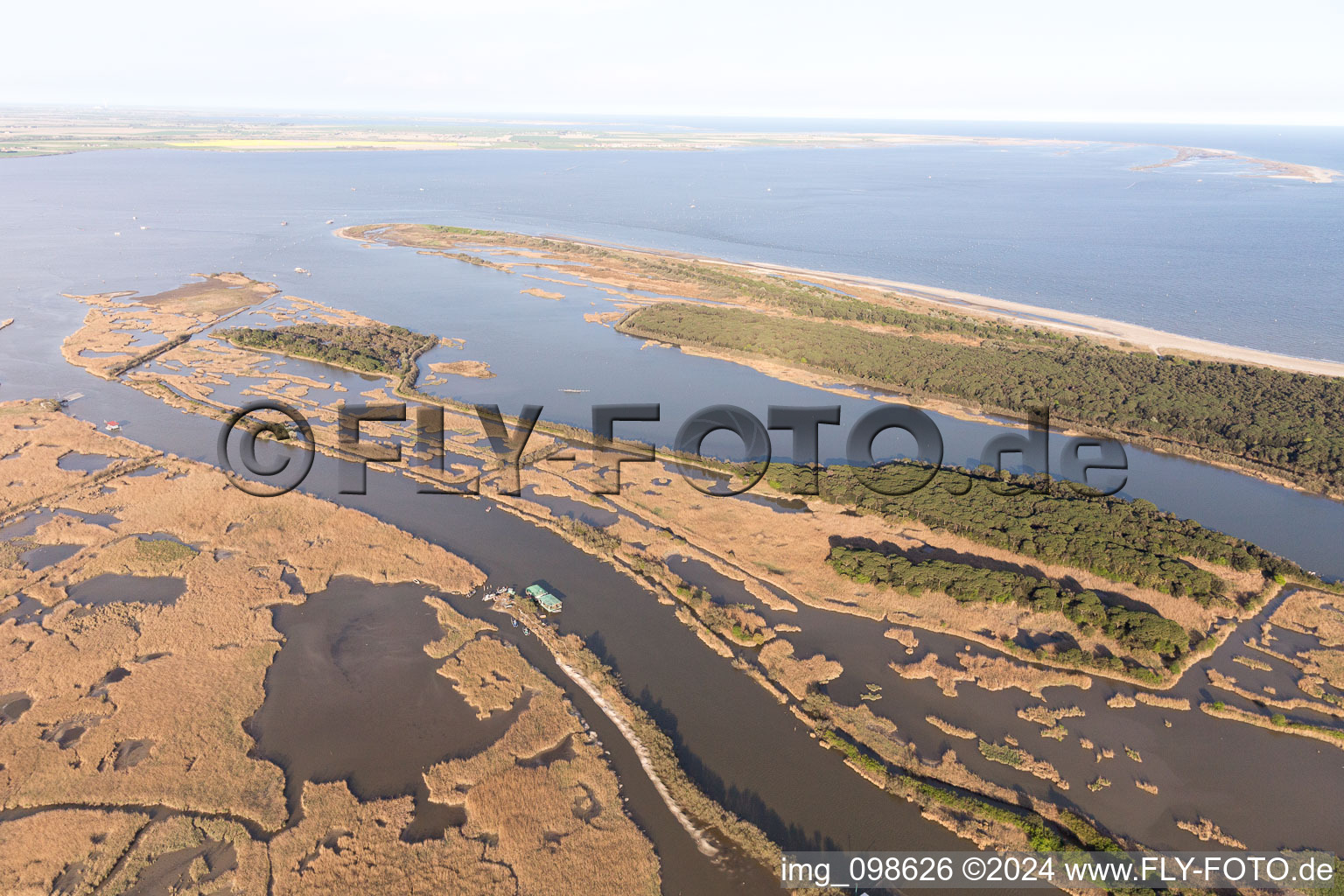 Aerial view of Volano in the state Emilia Romagna, Italy