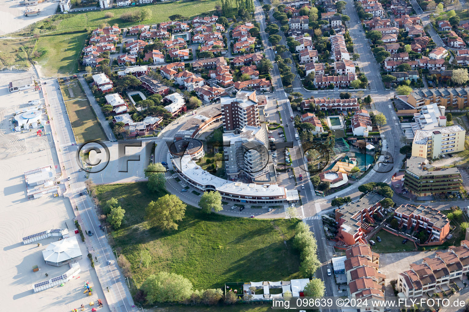 Aerial view of Lido delle Nazioni in the state Emilia Romagna, Italy