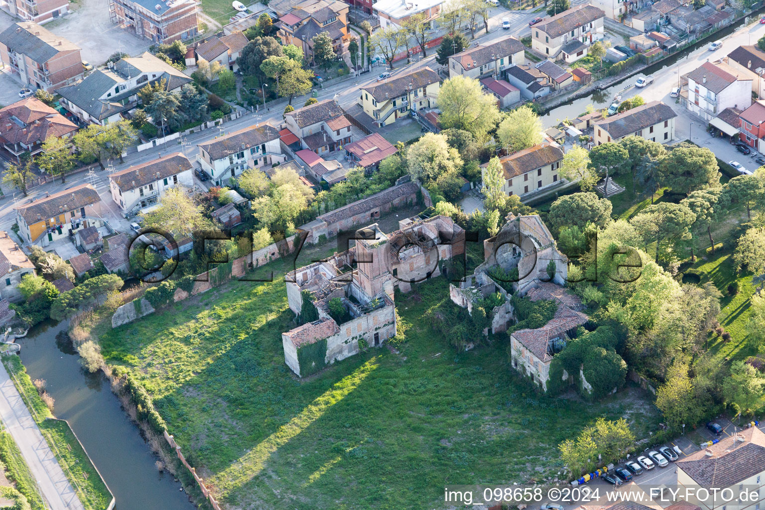 Aerial photograpy of Comacchio in the state Ferrara, Italy