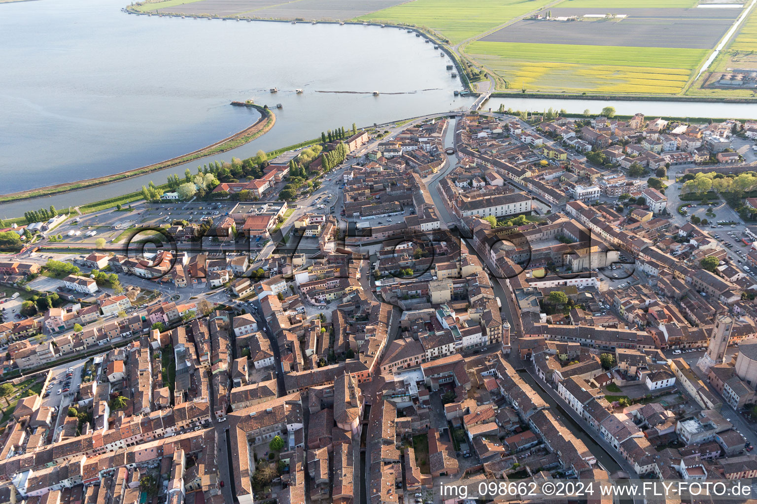 Comacchio in the state Ferrara, Italy out of the air