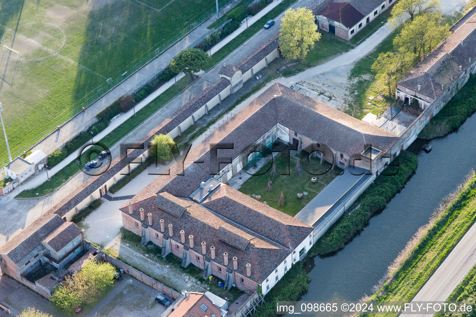 Comacchio in the state Ferrara, Italy from the plane