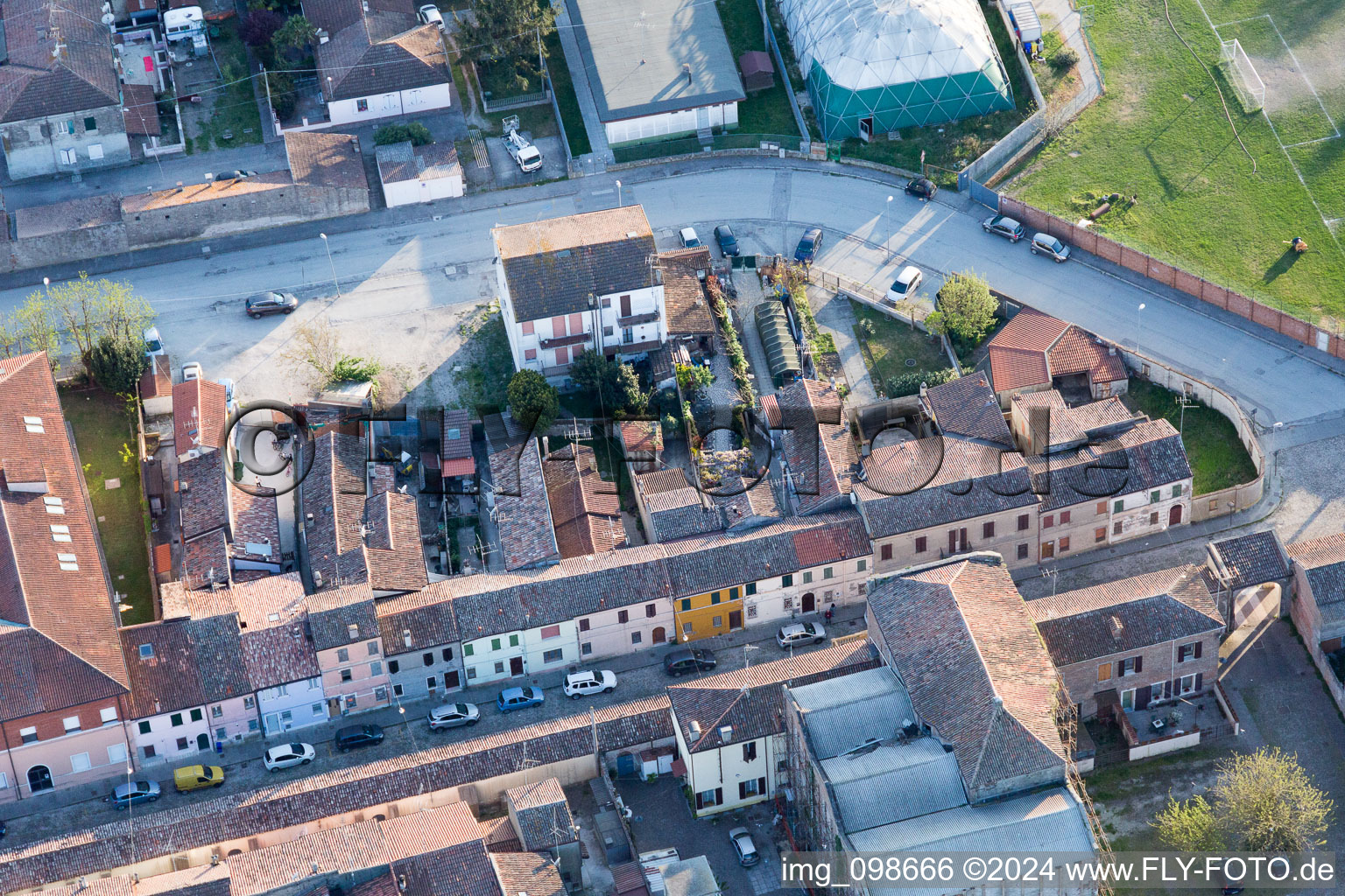 Bird's eye view of Comacchio in the state Ferrara, Italy