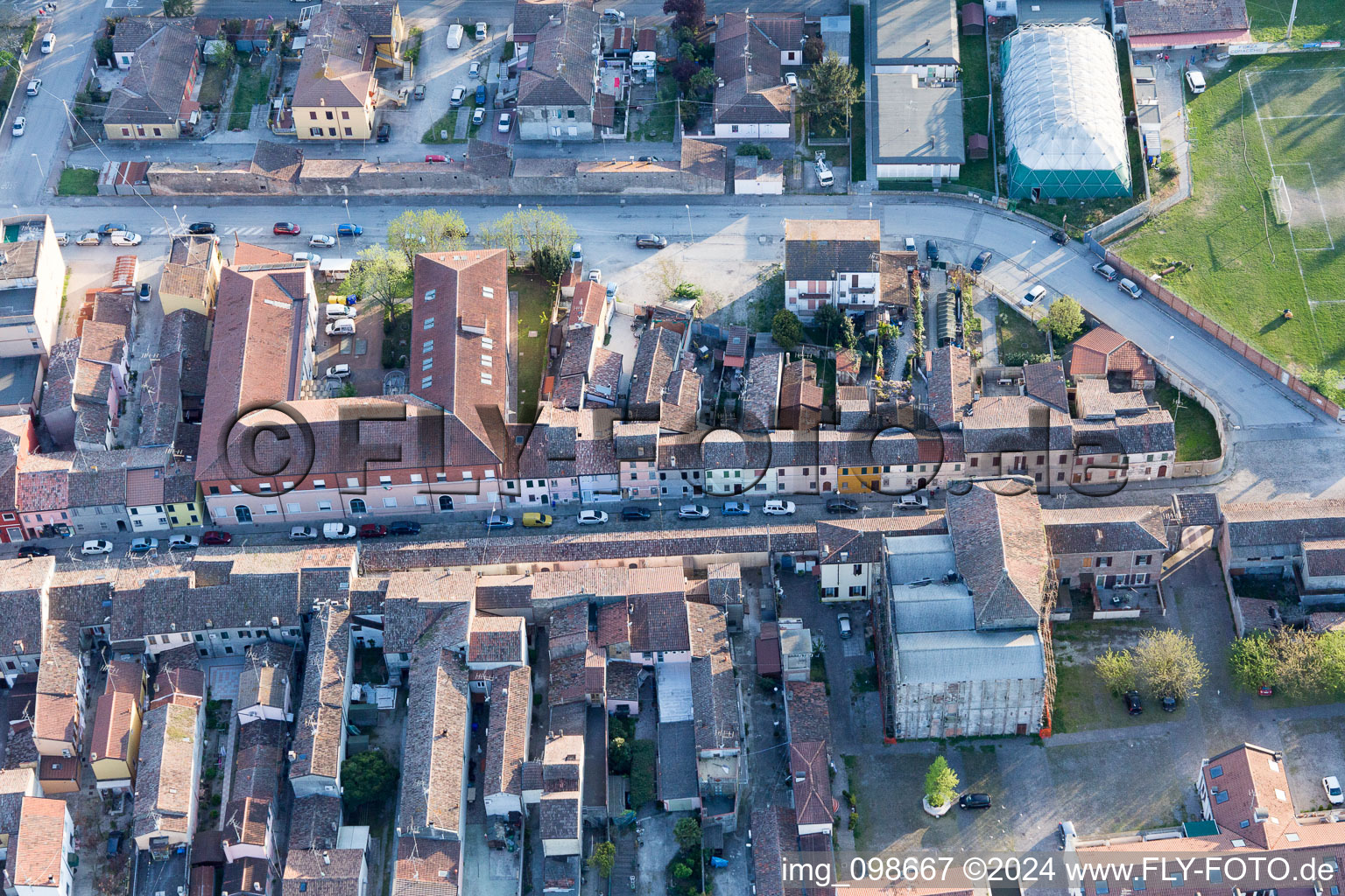 Comacchio in the state Ferrara, Italy viewn from the air