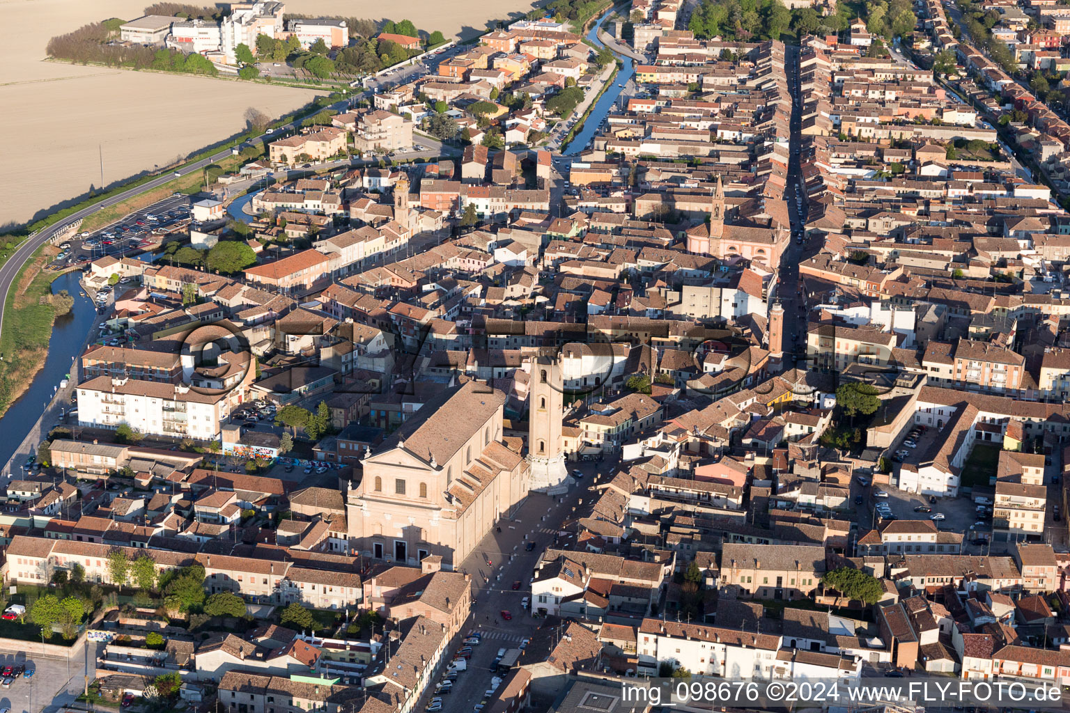 Comacchio in the state Ferrara, Italy from above