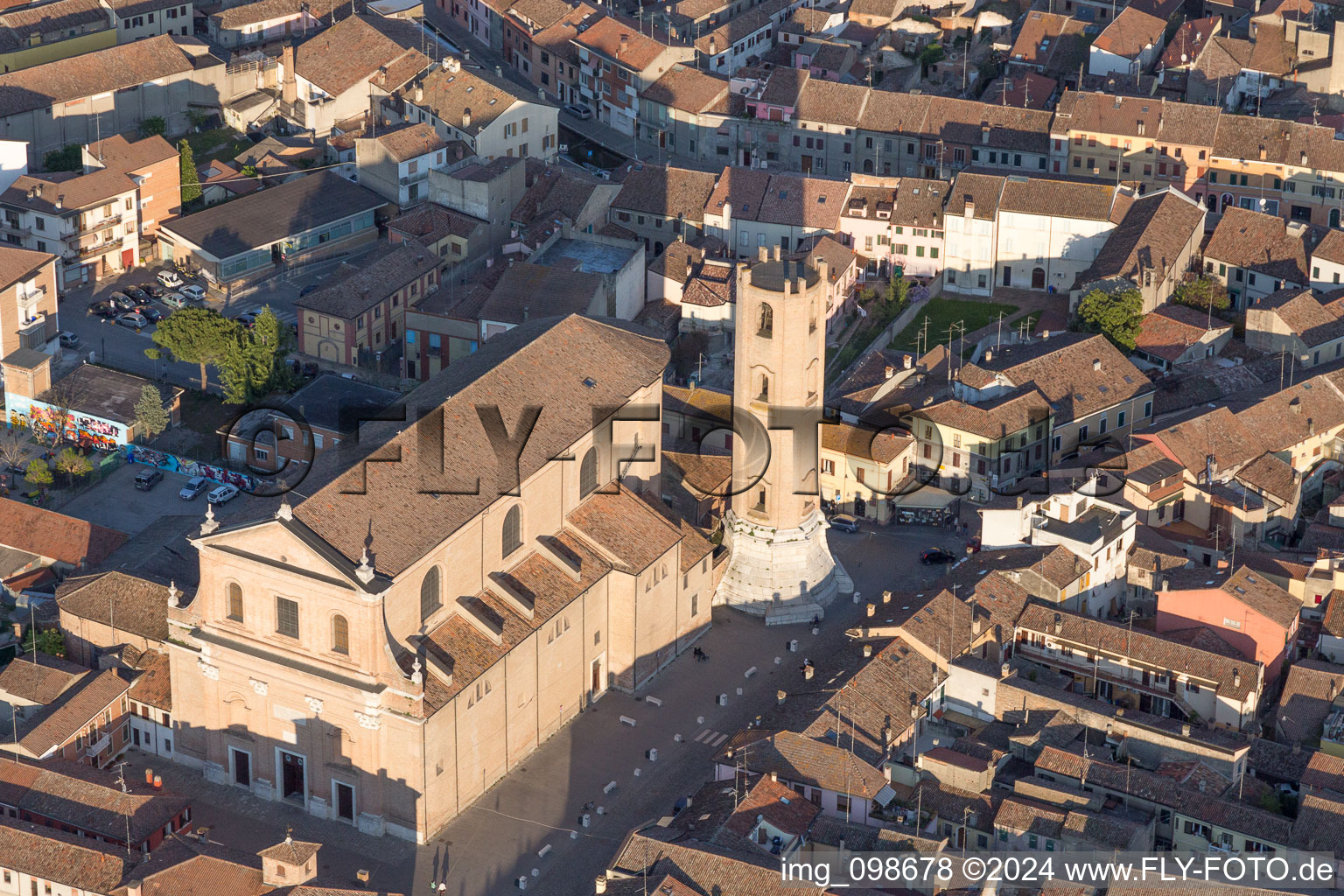 Comacchio in the state Ferrara, Italy seen from above