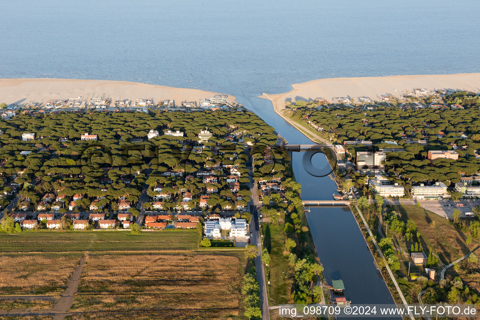 Lido degli Estensi in the state Emilia Romagna, Italy out of the air