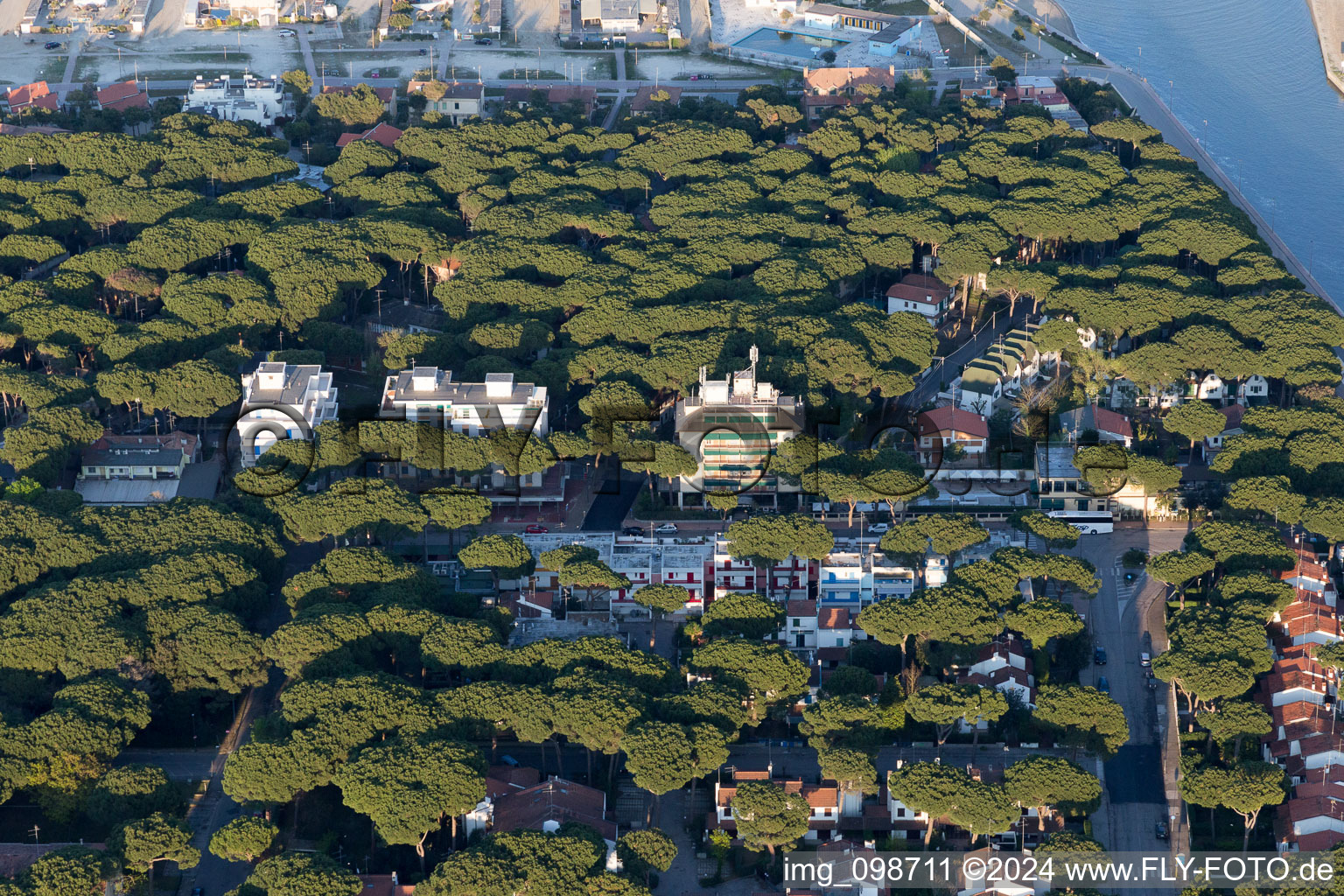 Lido degli Estensi in the state Emilia Romagna, Italy seen from above