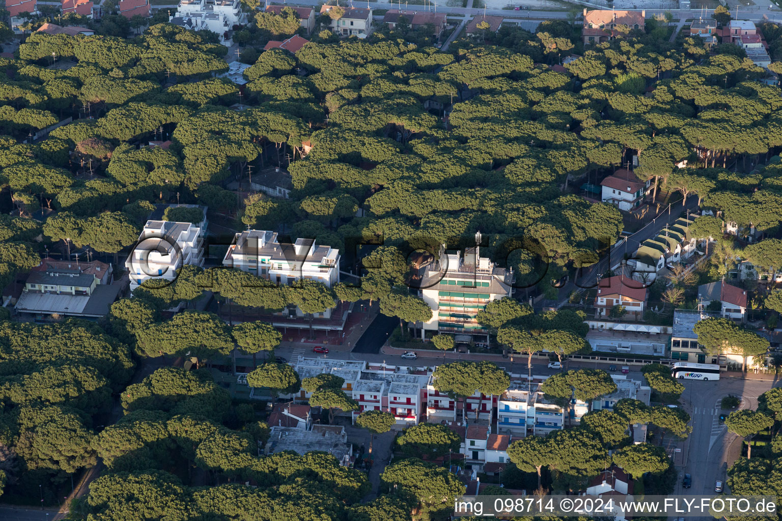 Bird's eye view of Lido degli Estensi in the state Emilia Romagna, Italy