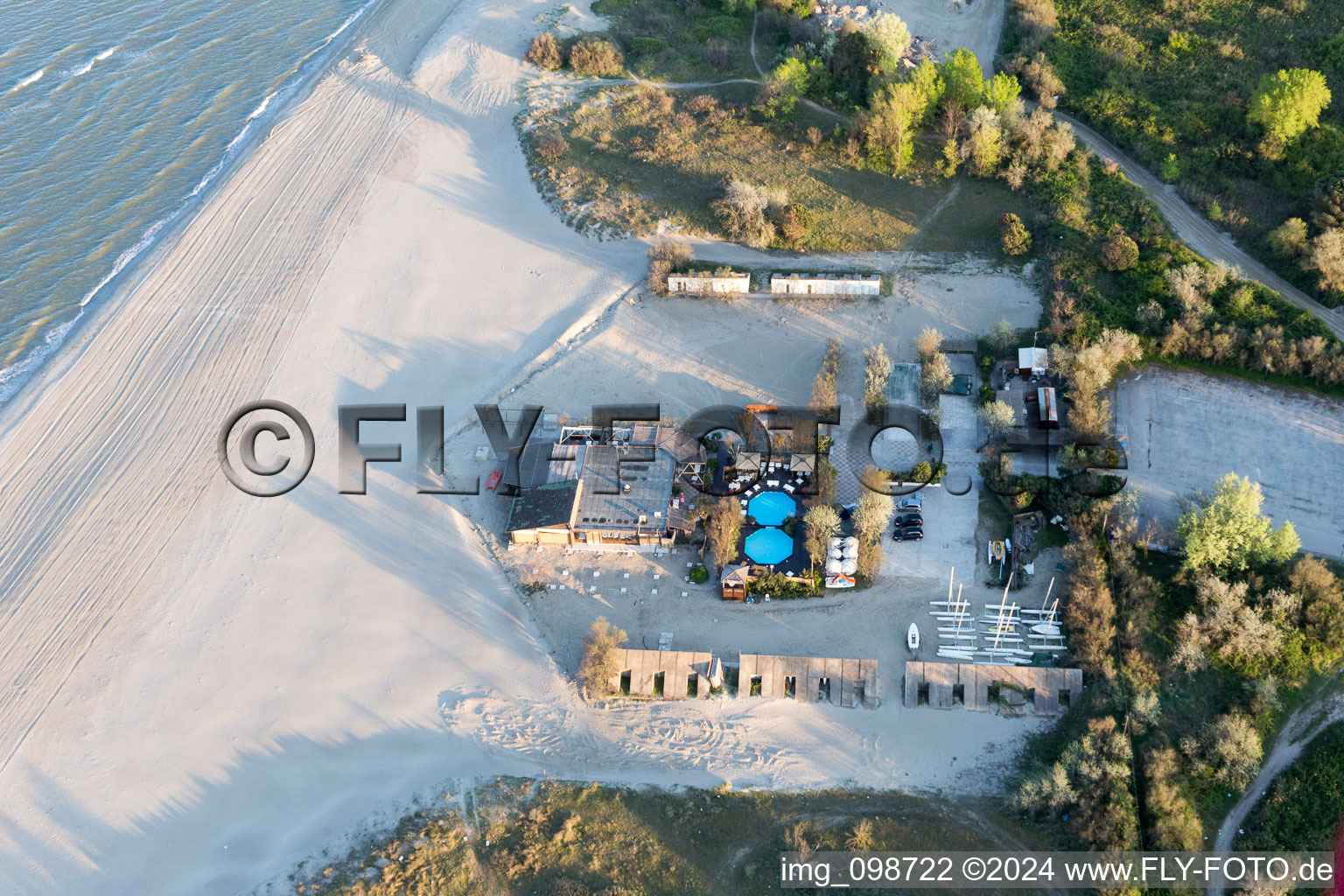 Lido di Spina in the state Emilia Romagna, Italy seen from above