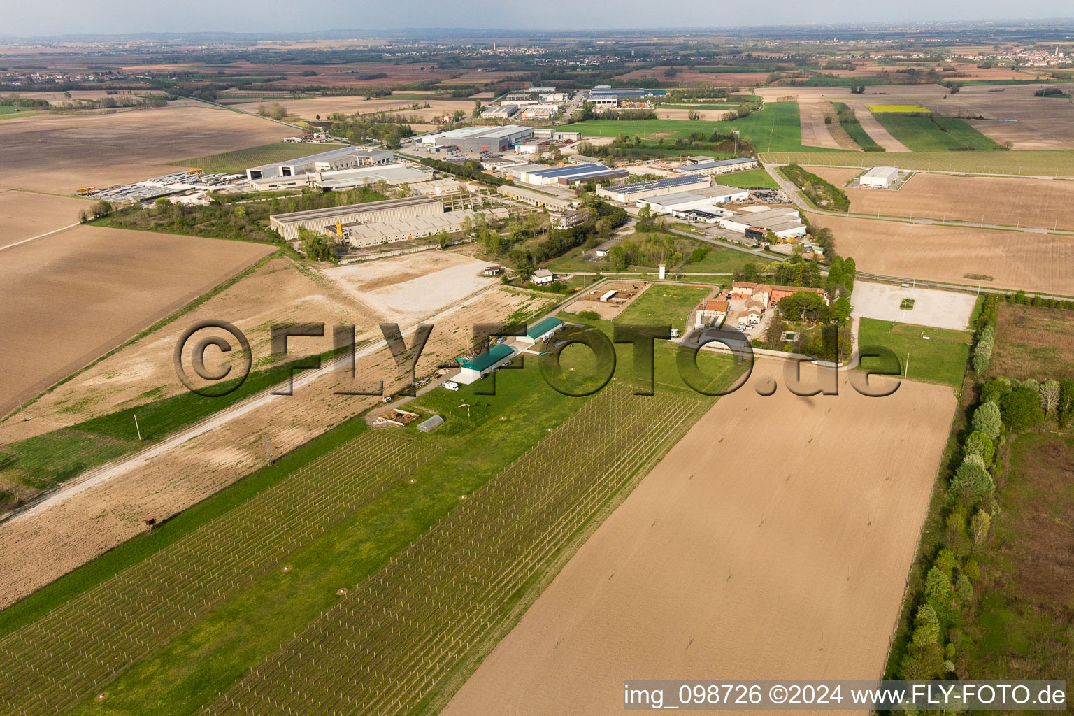 Runway with tarmac terrain of airfield Pista Aerei Leggeri in Codroipo in Friuli-Venezia Giulia, Italy