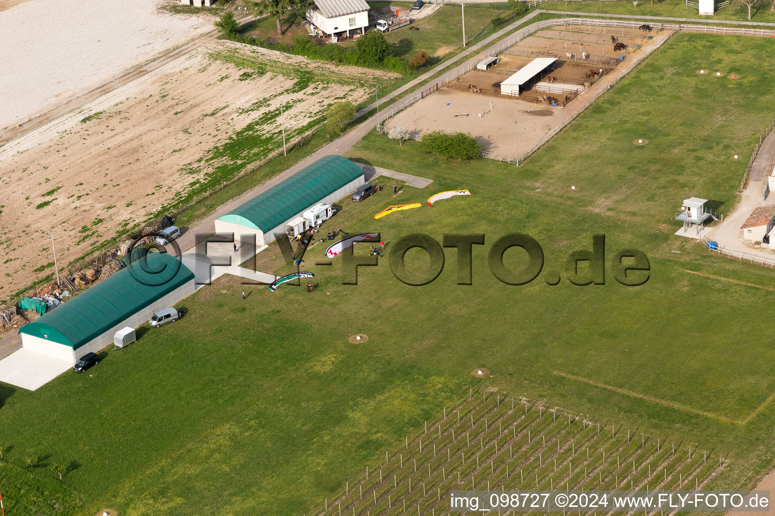 Aerial view of Al Casale in Codroipo in the state Udine, Italy