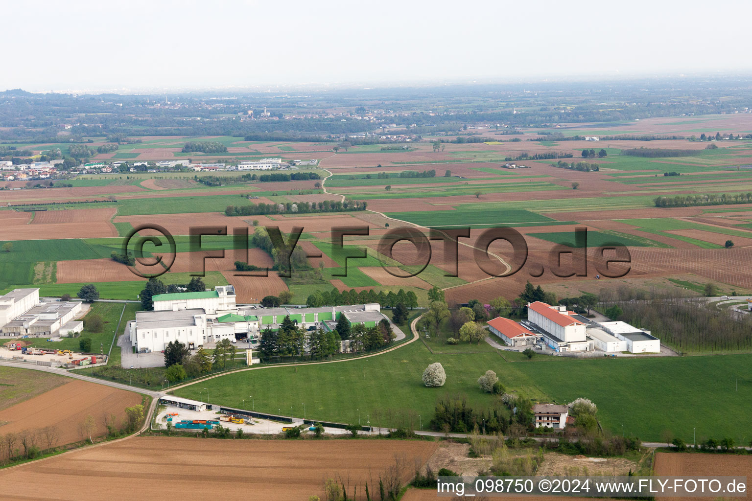 Aerial photograpy of Aonedis di Qua in the state Friuli Venezia Giulia, Italy