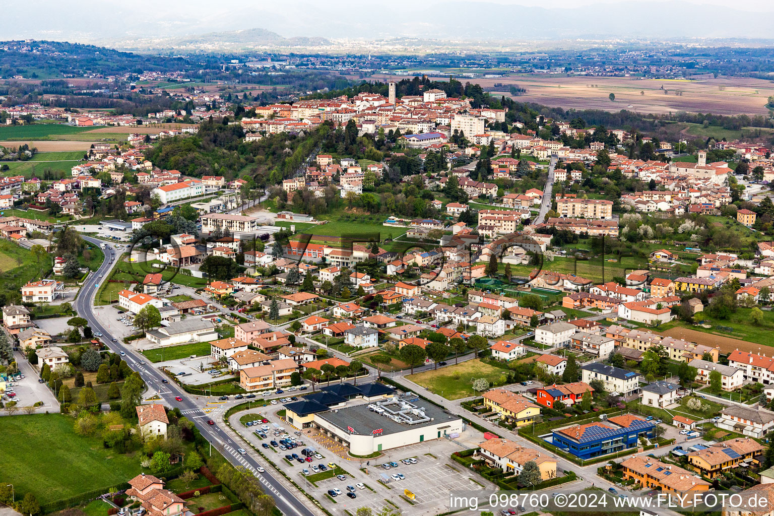 Town View of the streets and houses of the residential areas in San Daniele del Friuli in Friuli-Venezia Giulia, Italy