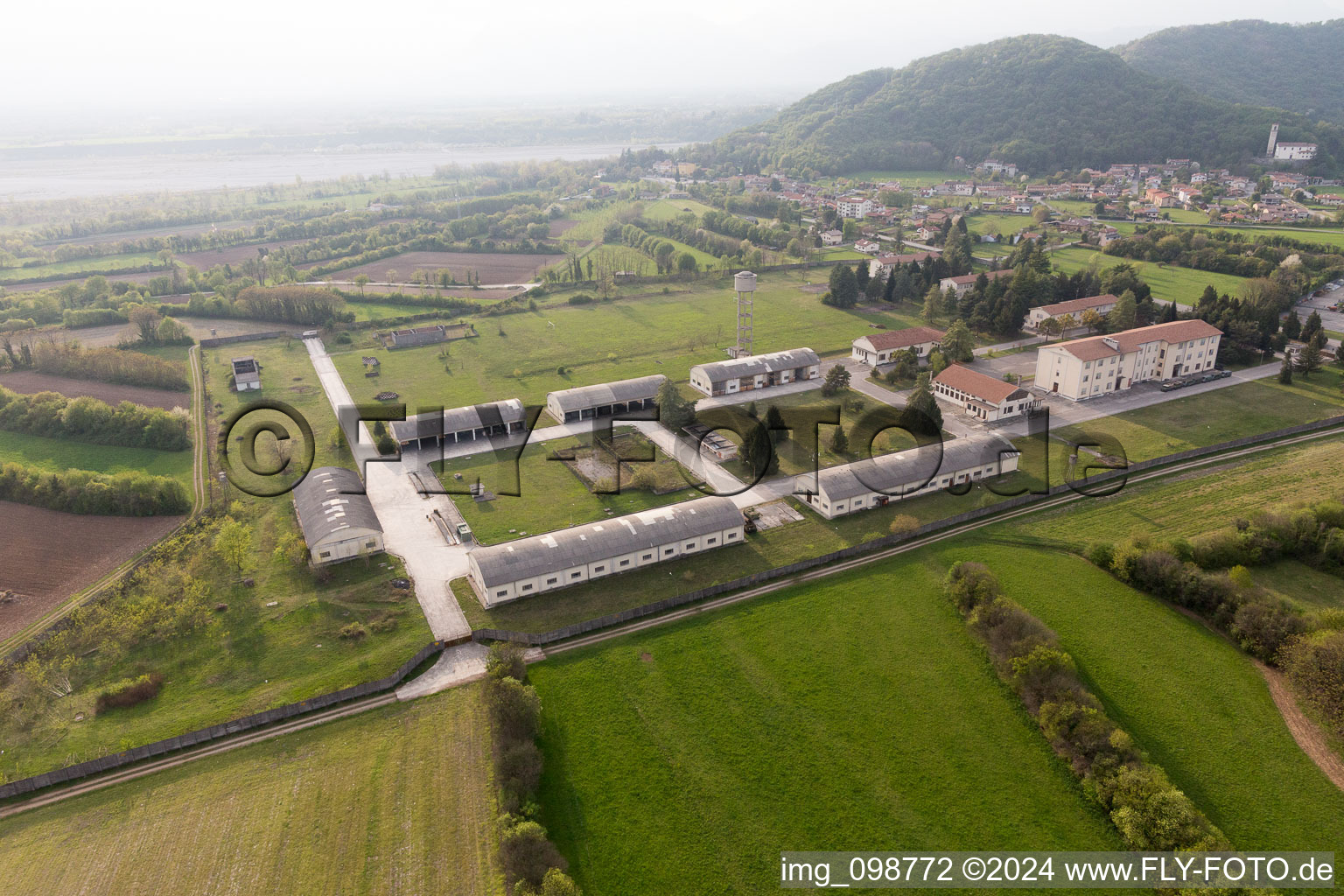 Aerial view of Sequals in the state Friuli Venezia Giulia, Italy