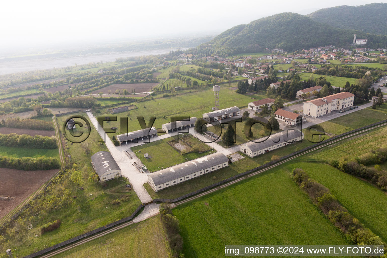 Aerial photograpy of Sequals in the state Friuli Venezia Giulia, Italy