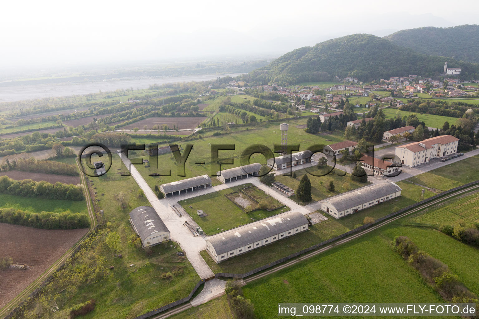 Oblique view of Sequals in the state Friuli Venezia Giulia, Italy