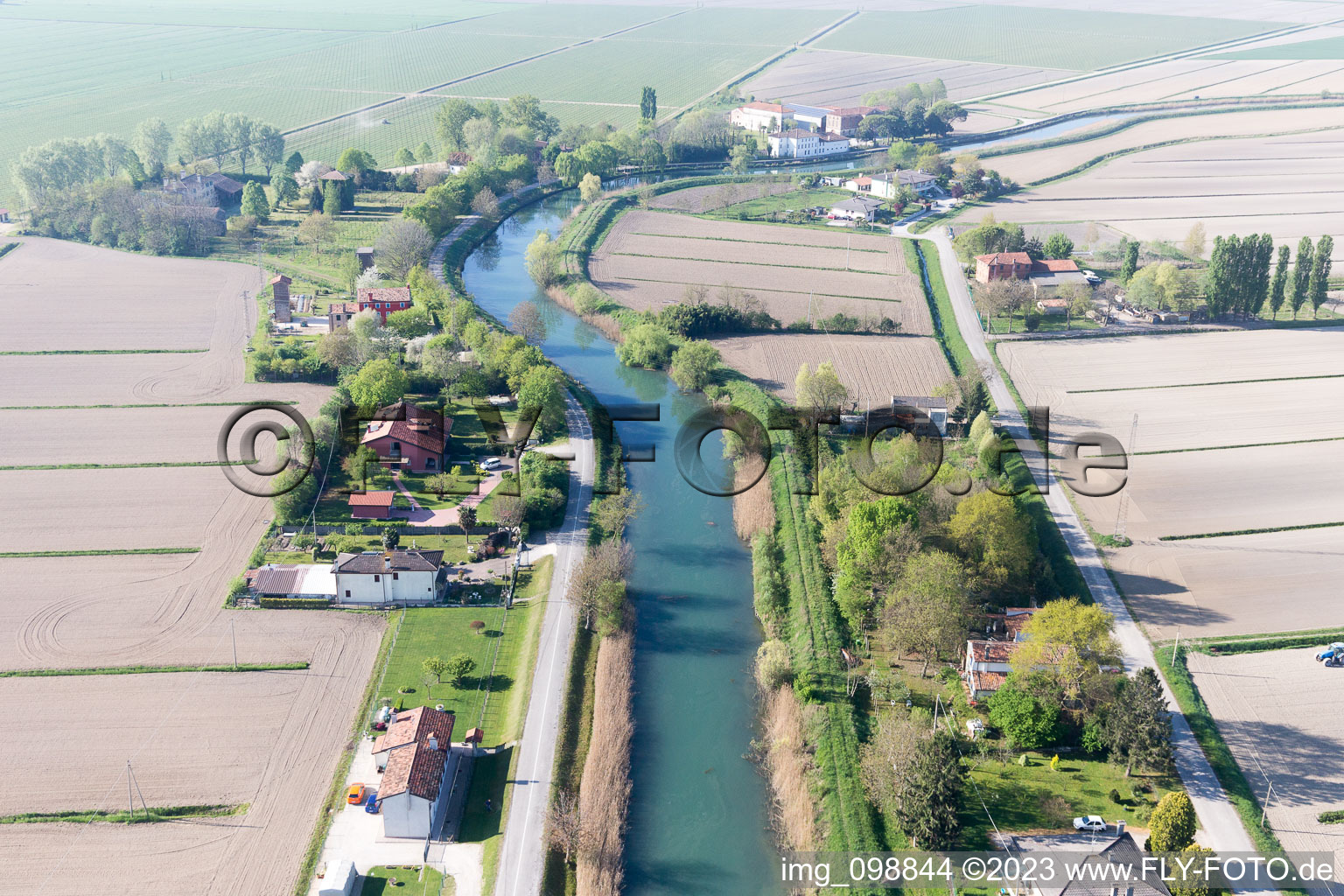 Aerial view of Cavanella in the state Veneto, Italy