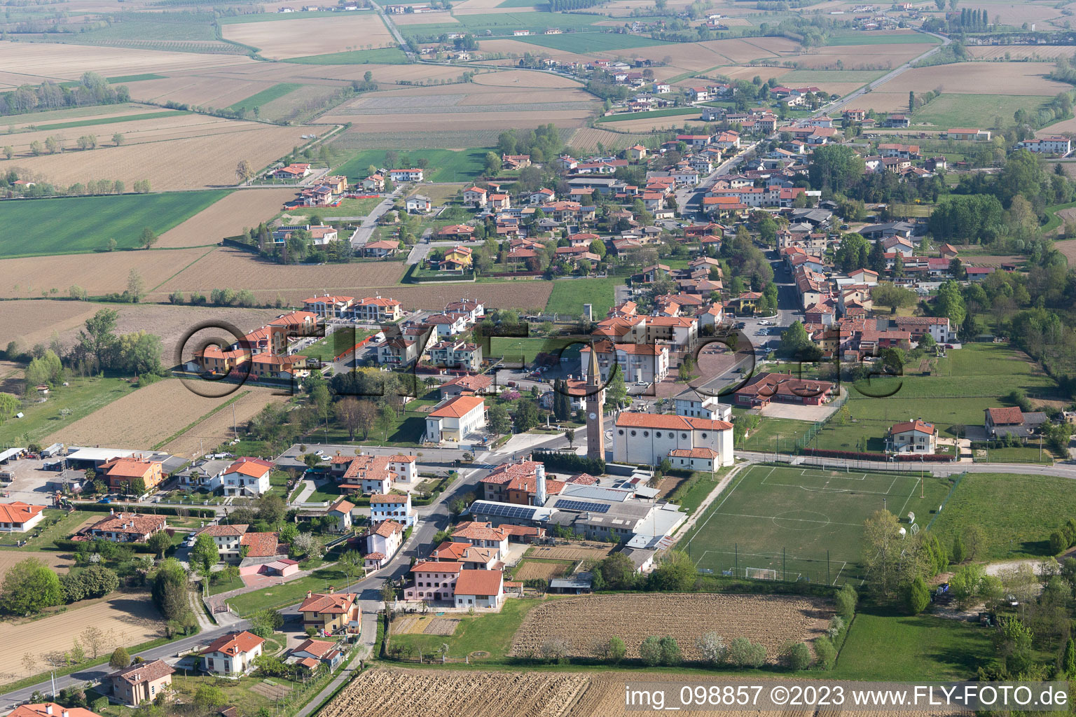 Aerial view of Sega-Malcanton in the state Veneto, Italy