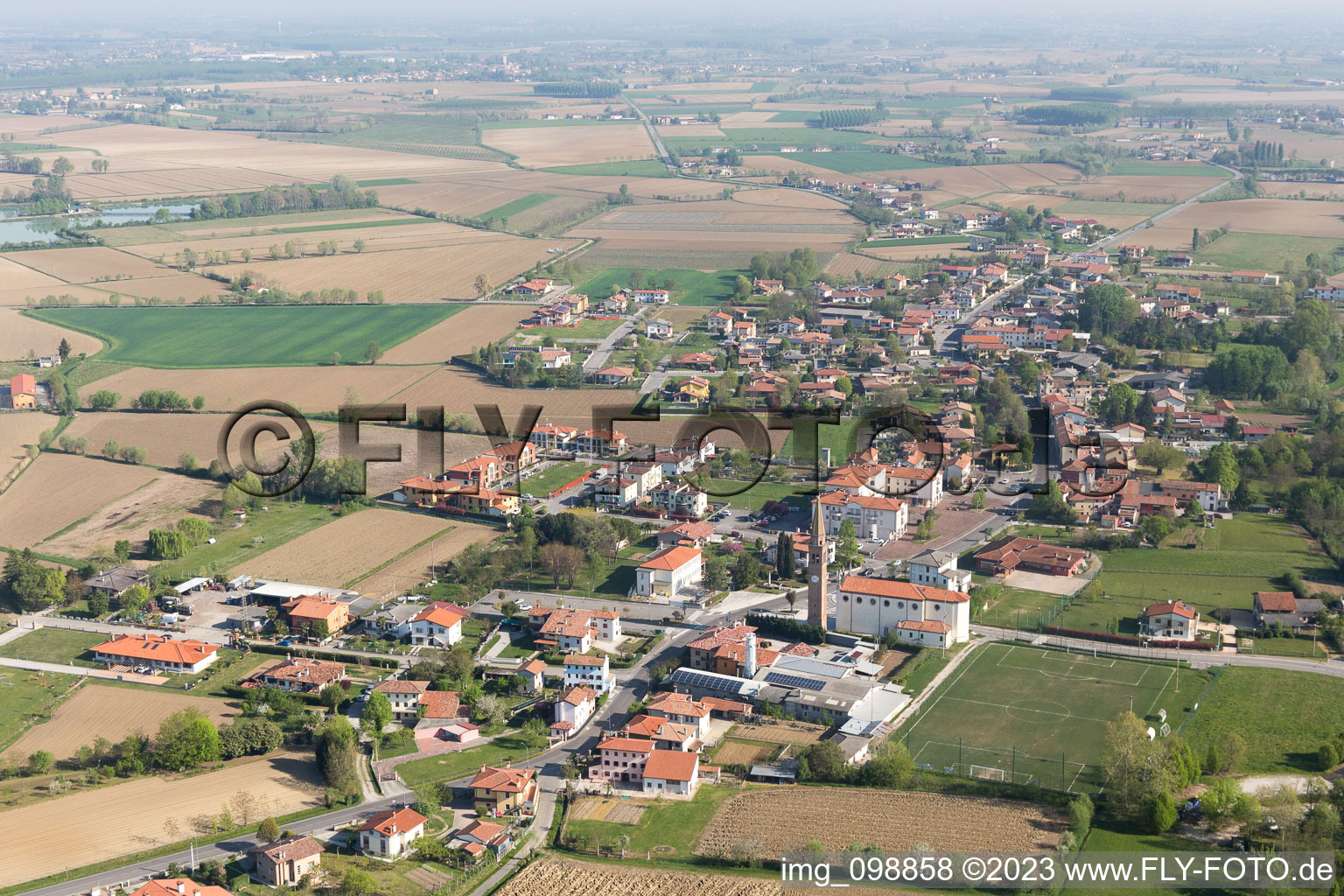 Aerial photograpy of Sega-Malcanton in the state Veneto, Italy