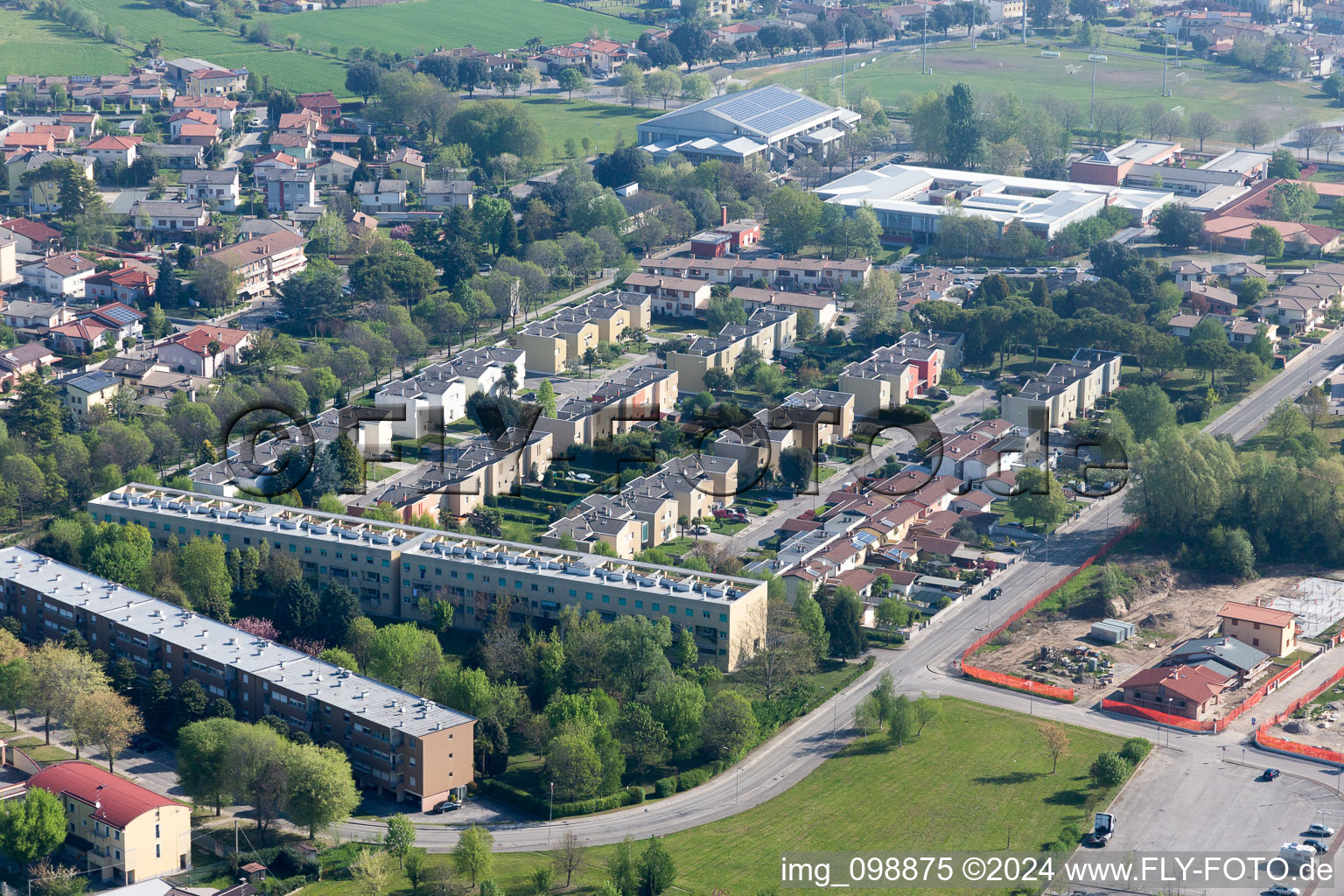 Aerial photograpy of San Vito al Tagliamento in the state Pordenone, Italy