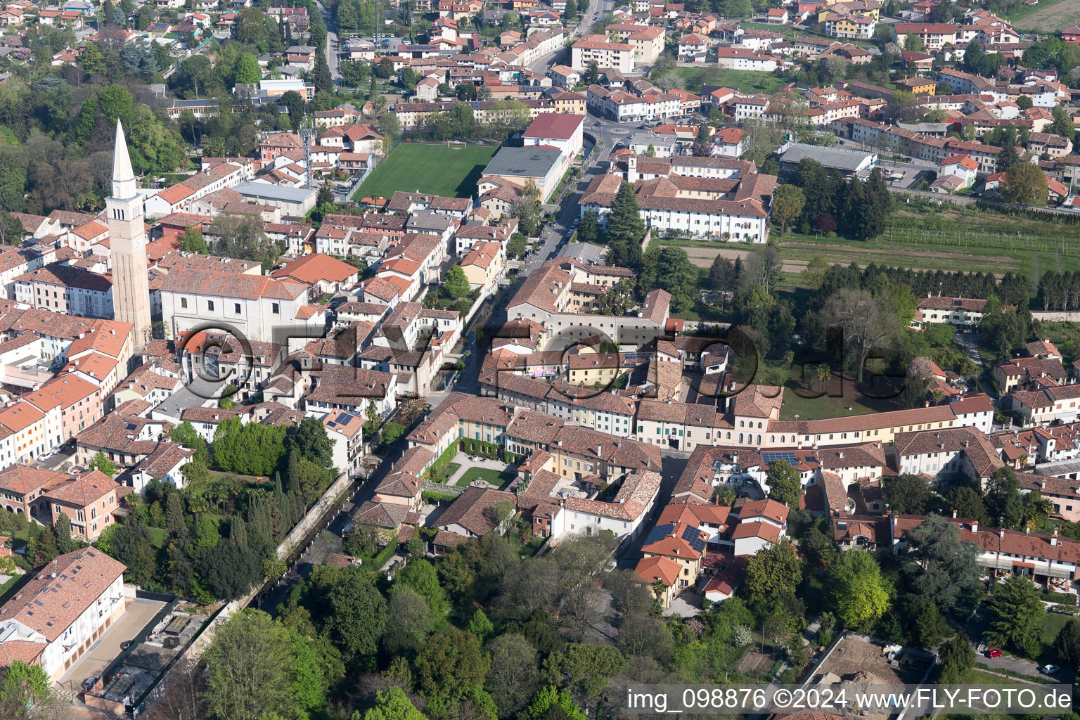 Oblique view of San Vito al Tagliamento in the state Pordenone, Italy