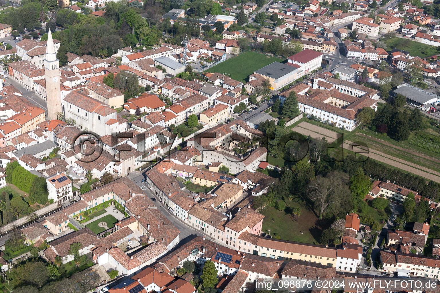 San Vito al Tagliamento in the state Pordenone, Italy from above