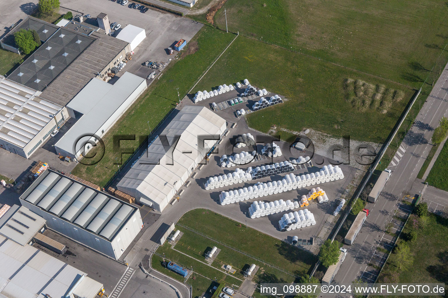 Building and production halls on the premises of Soprema Srl - Efyos in Zona Industriale Ponte Rosso in Friuli-Venezia Giulia, Italy