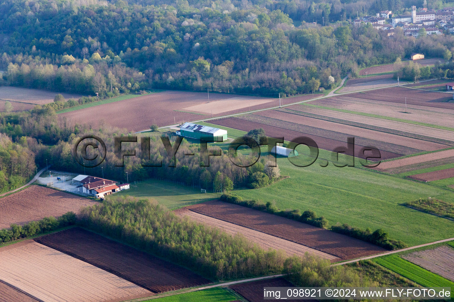 Aerial view of Mesinis in the state Friuli Venezia Giulia, Italy