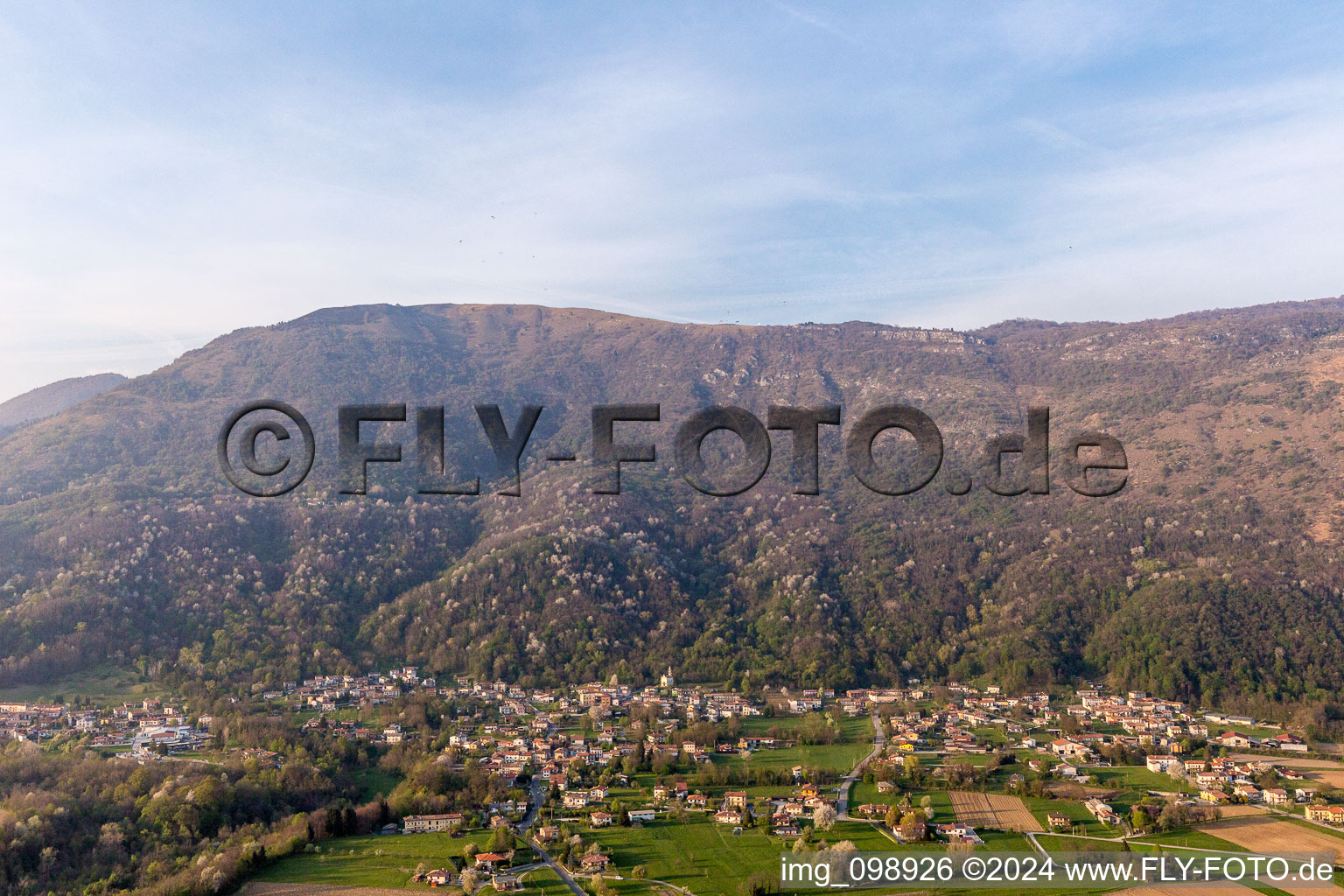 Aerial view of Monteli in the state Friuli Venezia Giulia, Italy