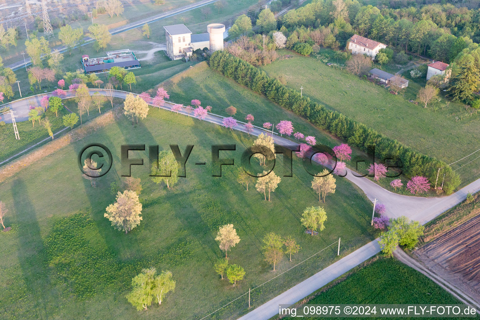 San Leonardo in the state Friuli Venezia Giulia, Italy seen from above