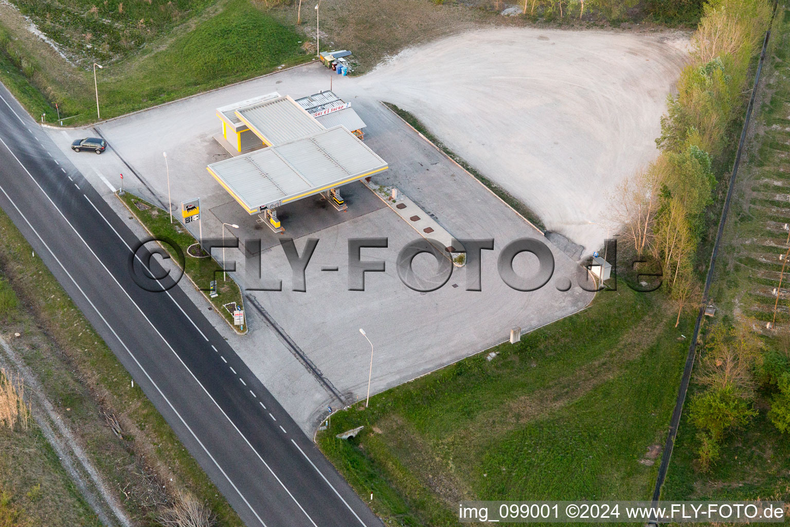 Aerial view of Domanins in the state Friuli Venezia Giulia, Italy