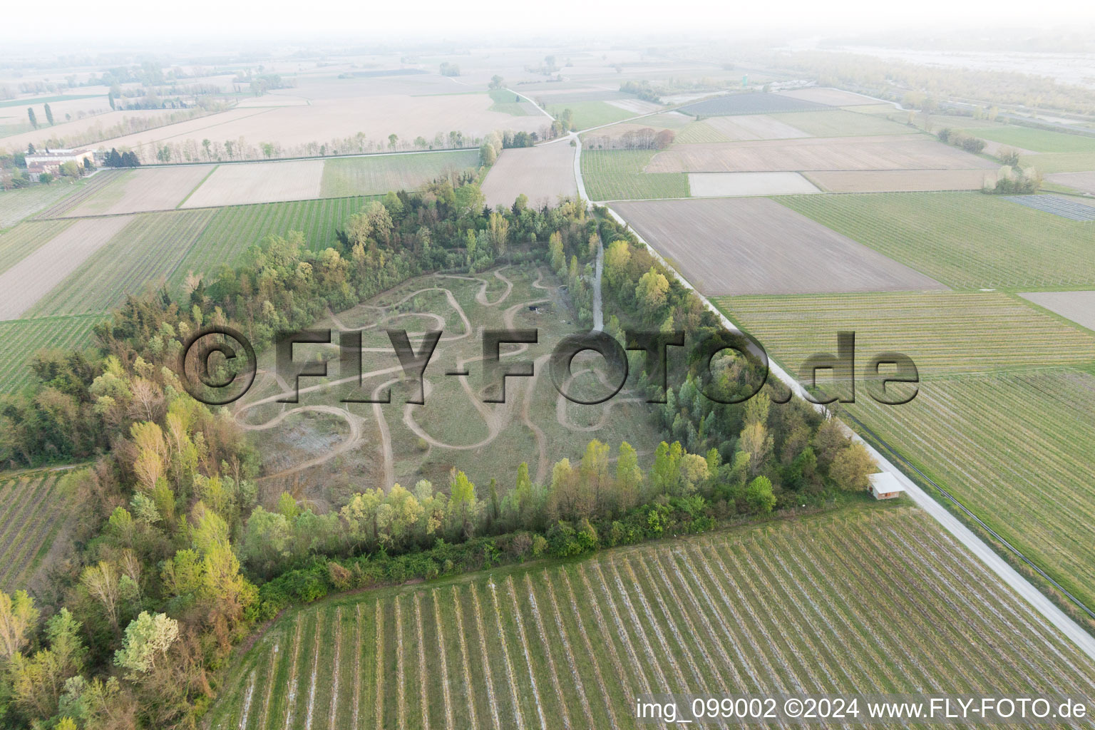 Aerial photograpy of Domanins in the state Friuli Venezia Giulia, Italy