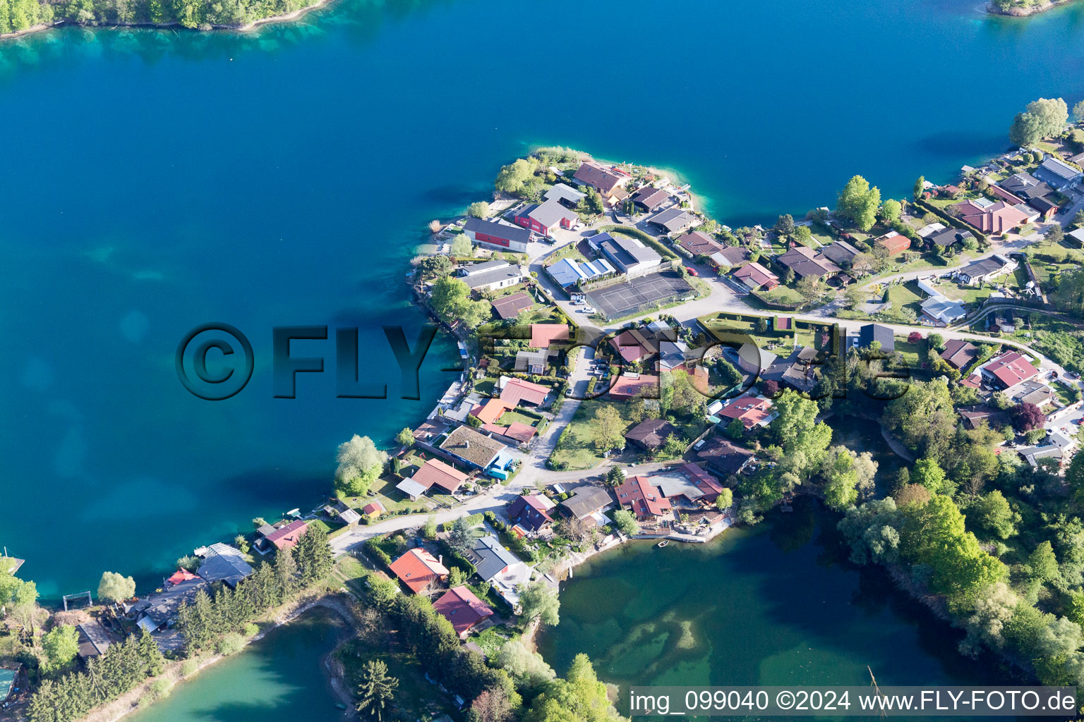 Beinheim in the state Bas-Rhin, France seen from a drone