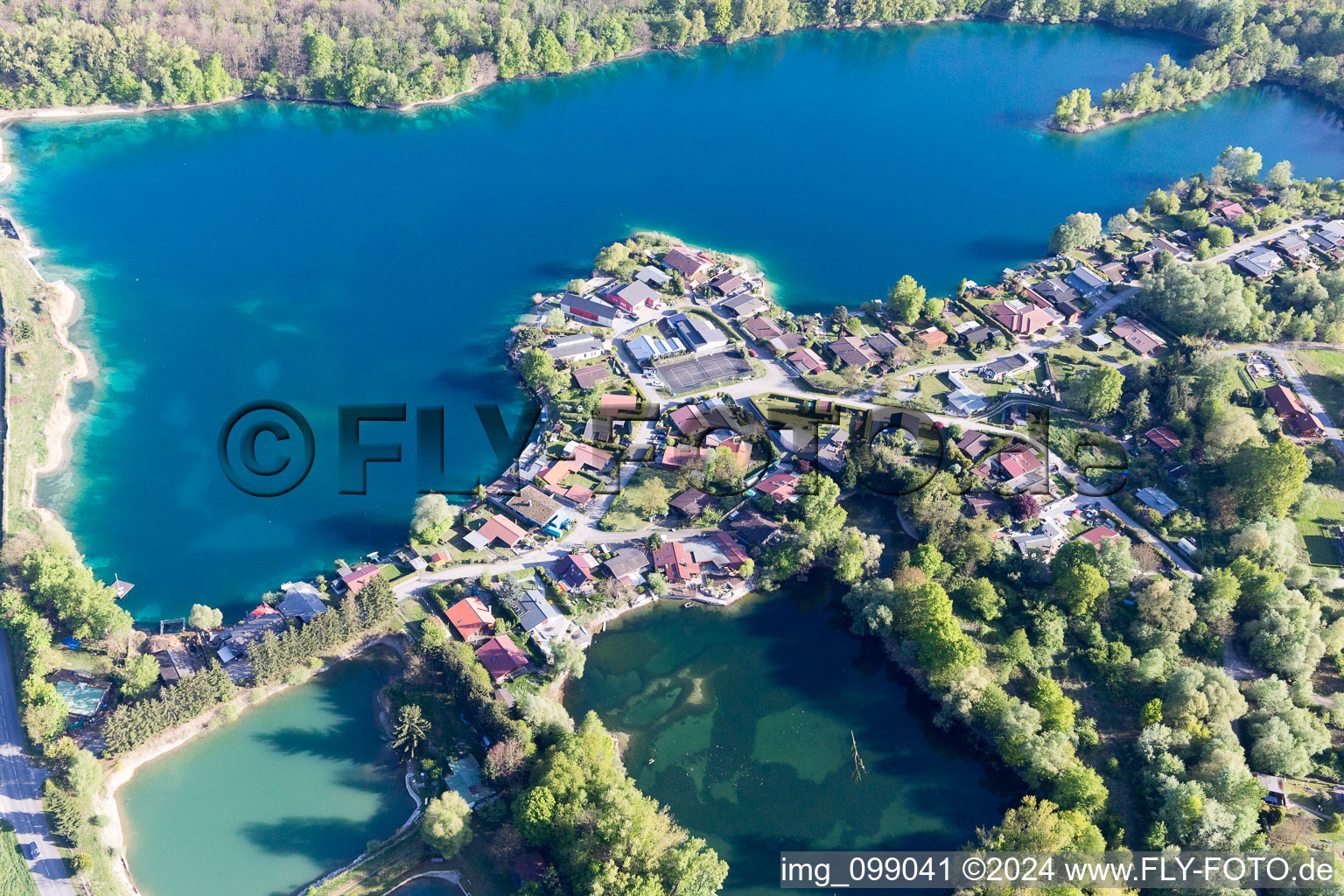 Aerial view of Beinheim in the state Bas-Rhin, France