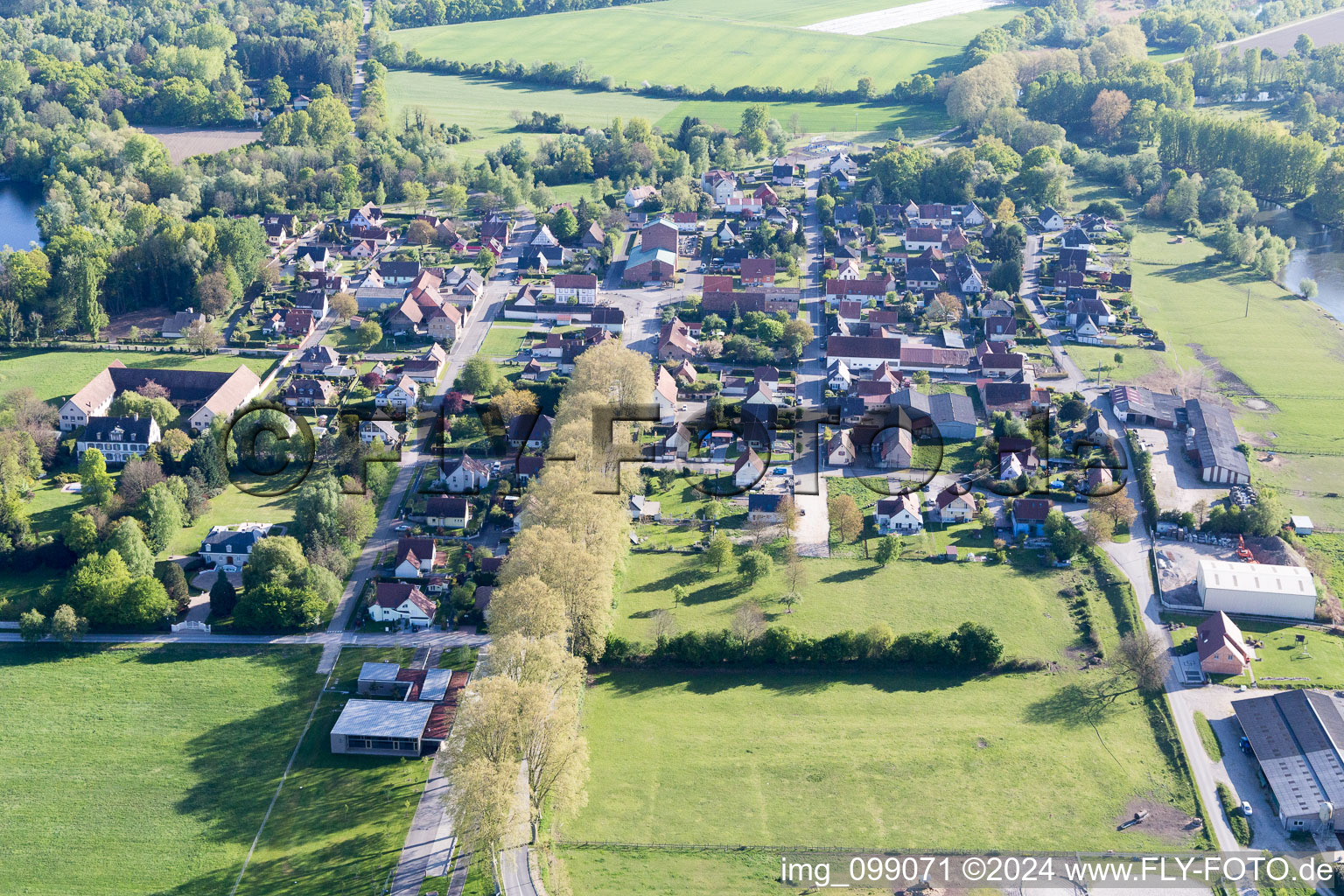 Fort-Louis in the state Bas-Rhin, France viewn from the air