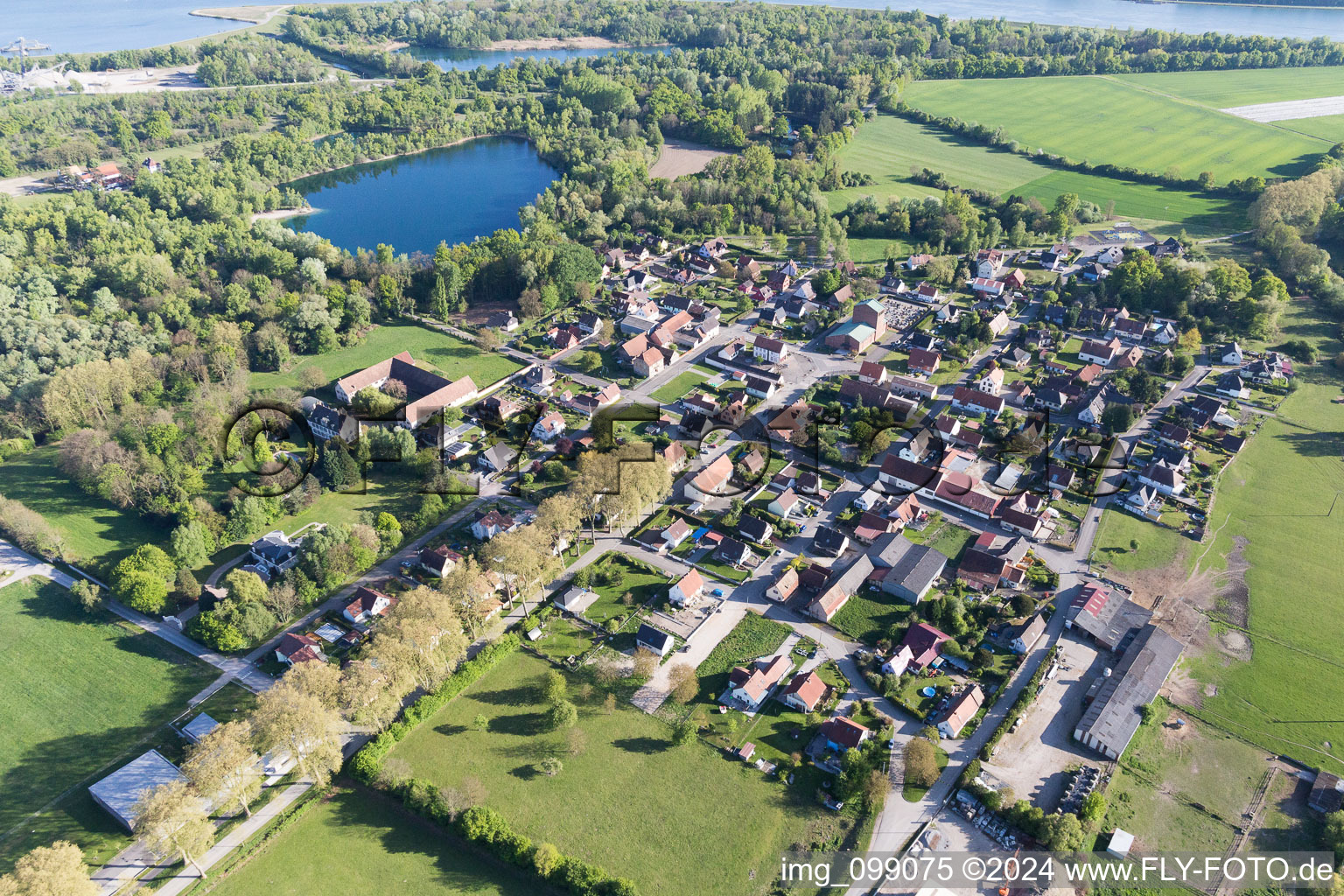 Fort-Louis in the state Bas-Rhin, France from the drone perspective