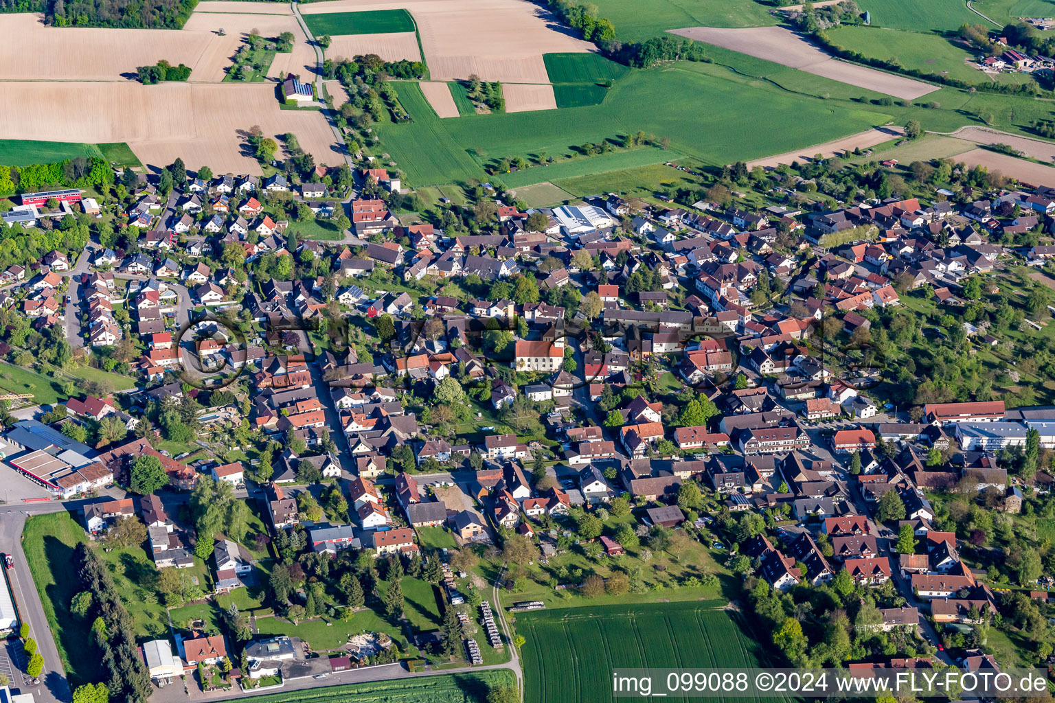 Village view in Scherzheim in the state Baden-Wurttemberg, Germany