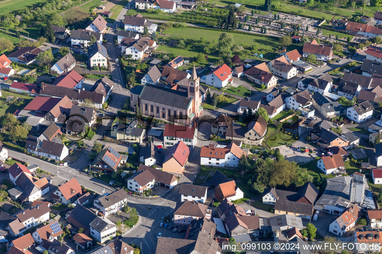 Church building Pfarrkirche St. Cyriak in Unzhurst in the state Baden-Wurttemberg, Germany