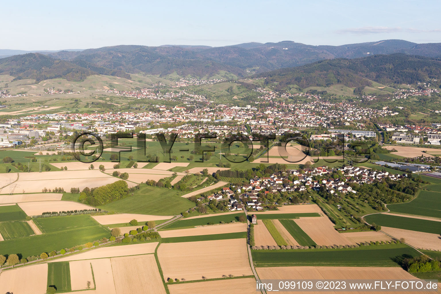 Aerial photograpy of Bühl in the state Baden-Wuerttemberg, Germany