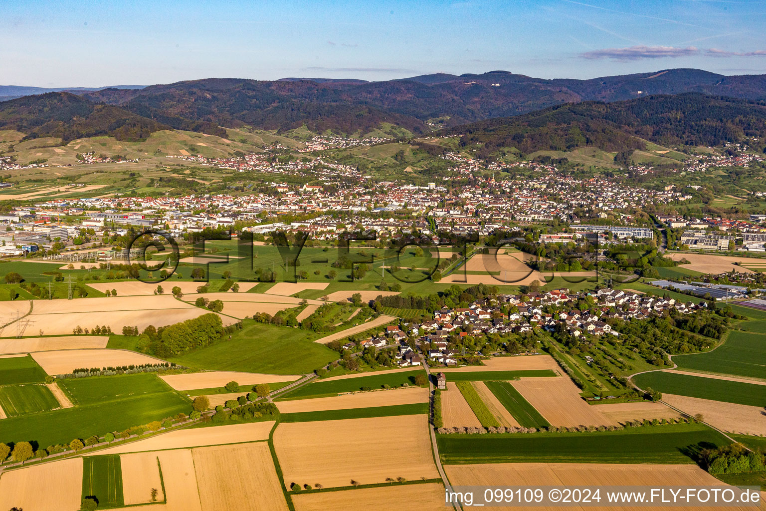 Aerial view of Bühl in the state Baden-Wuerttemberg, Germany