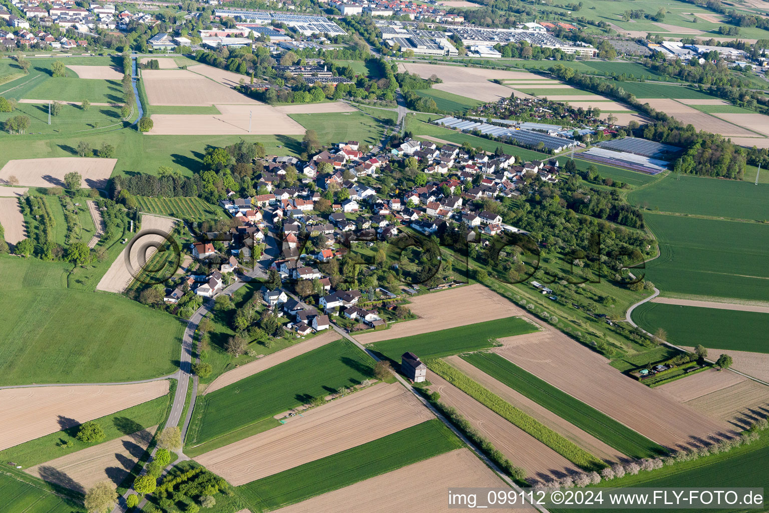 Aerial photograpy of District Oberweier in Bühl in the state Baden-Wuerttemberg, Germany